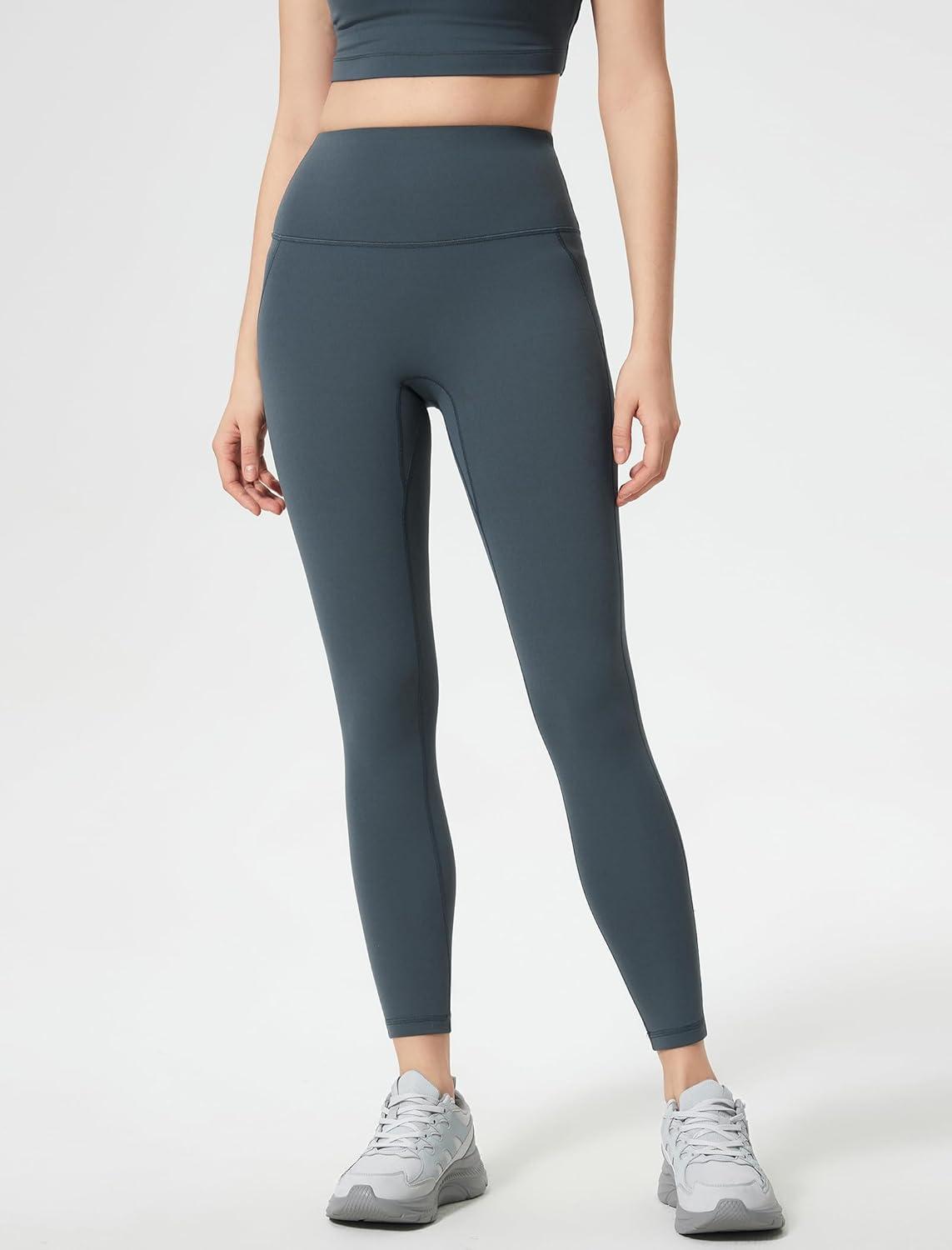 Yvette Athletic Leggings for Women High Waist Tummy Control Non See-Through Workout Tights(Blue)