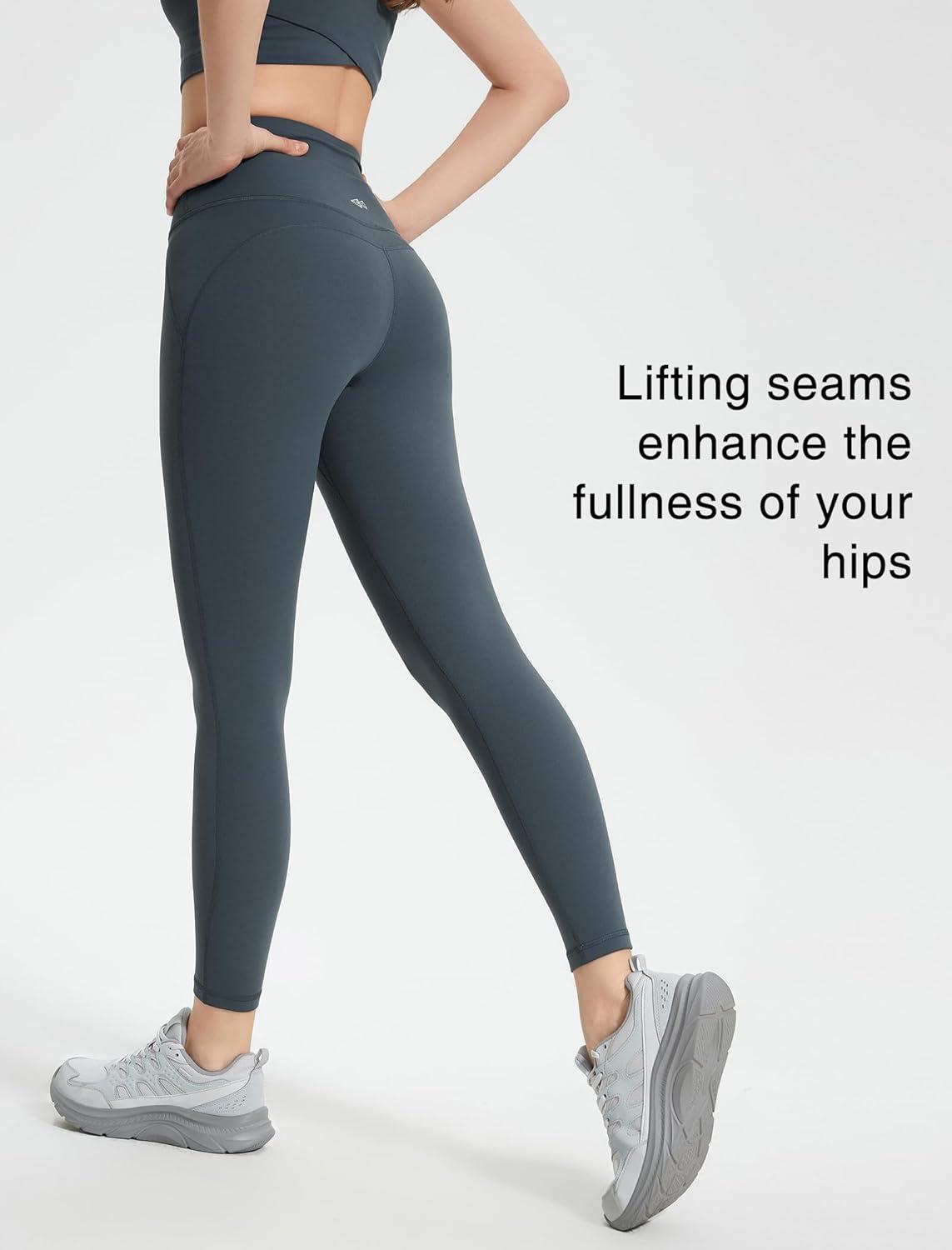 Yvette Athletic Leggings for Women High Waist Tummy Control Non See-Through Workout Tights(Blue)