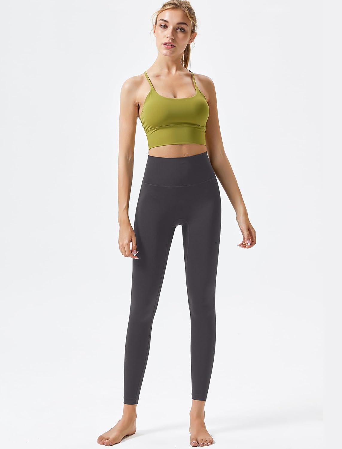 Yvette Leggings for Women with Pockets High Waist Athletic Non See-Through Tights(Dark Grey)
