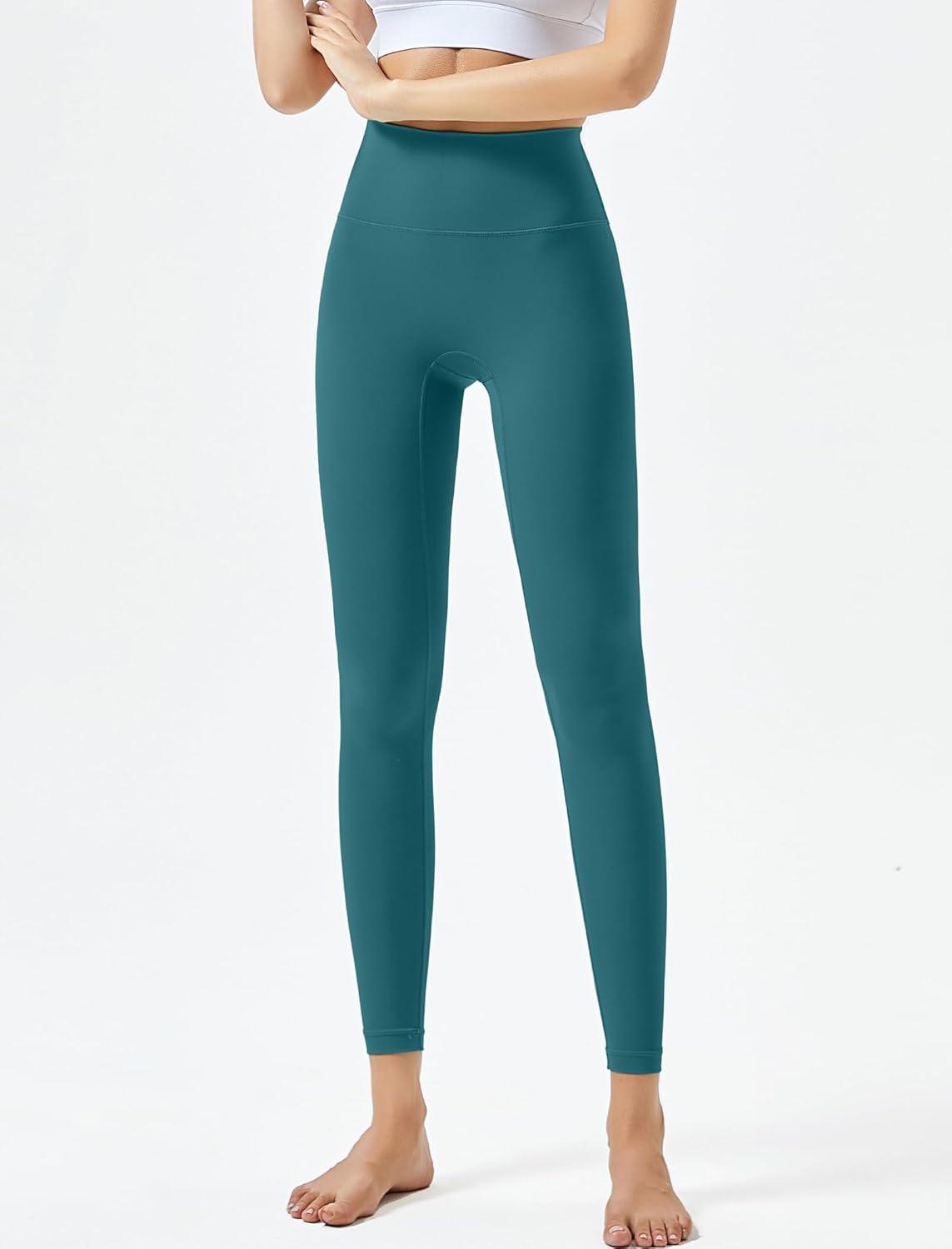Yvette Leggings for Women with Pockets High Waist Athletic Non See-Through Tights(Sea Blue)
