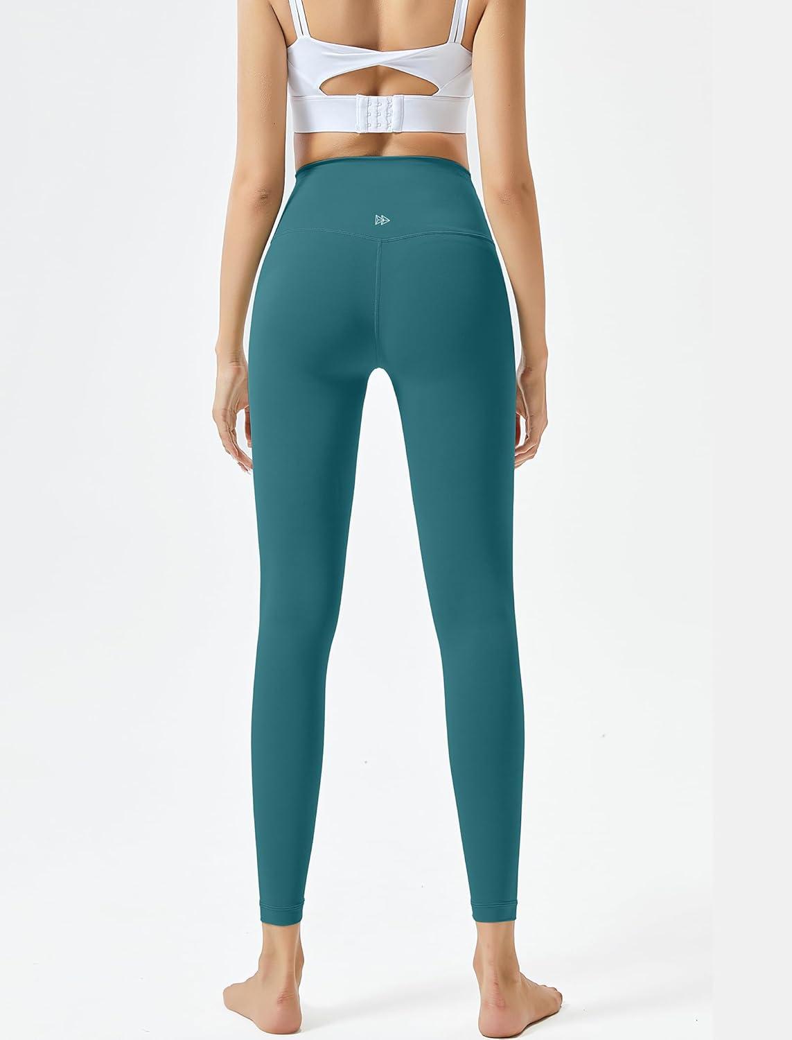 Yvette Leggings for Women with Pockets High Waist Athletic Non See-Through Tights(Sea Blue)