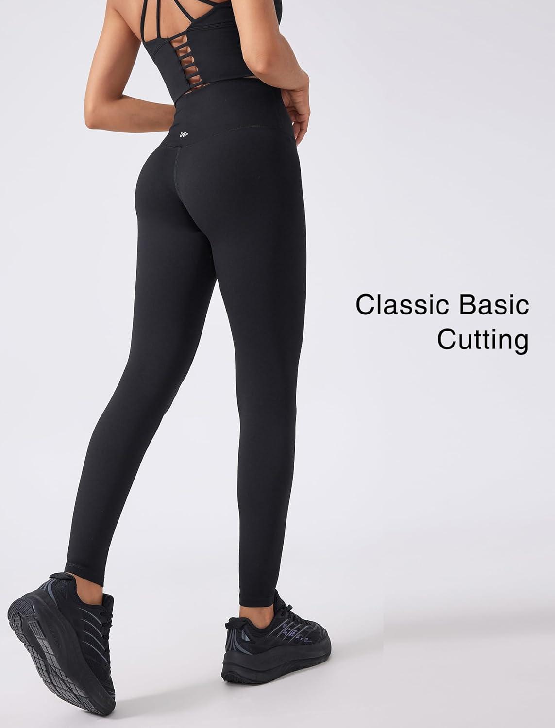 Yvette Womens Athletic Leggings High Waisted Tummy Control Tights for Women(Black)