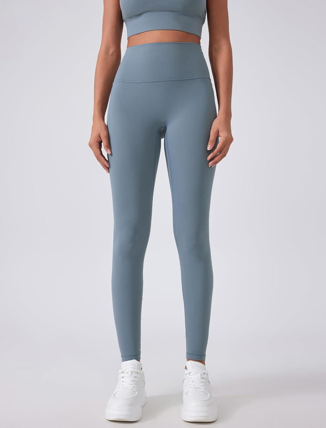 Yvette Womens Athletic Leggings High Waisted Tummy Control Tights for Women(Blue)