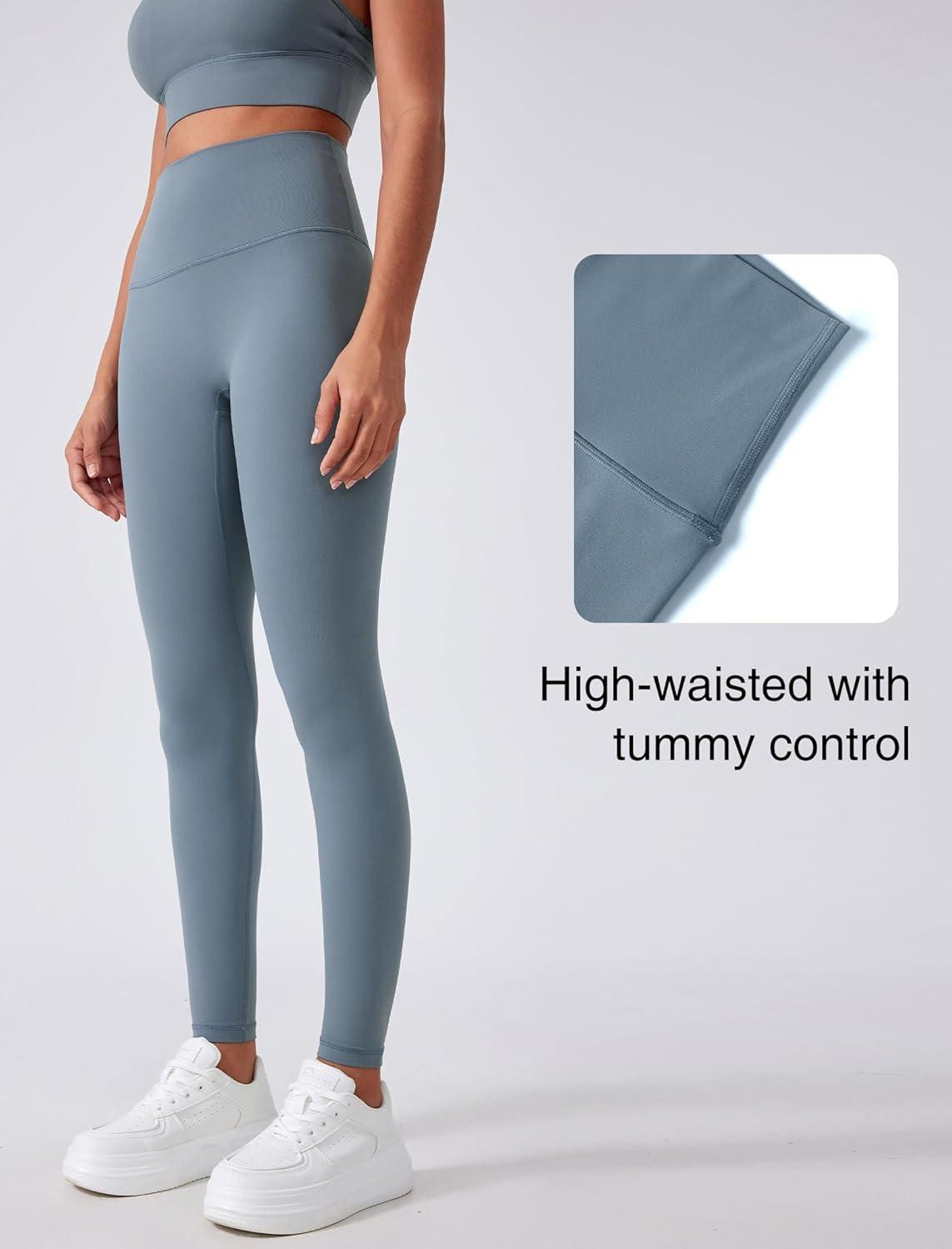 Yvette Womens Athletic Leggings High Waisted Tummy Control Tights for Women(Blue)