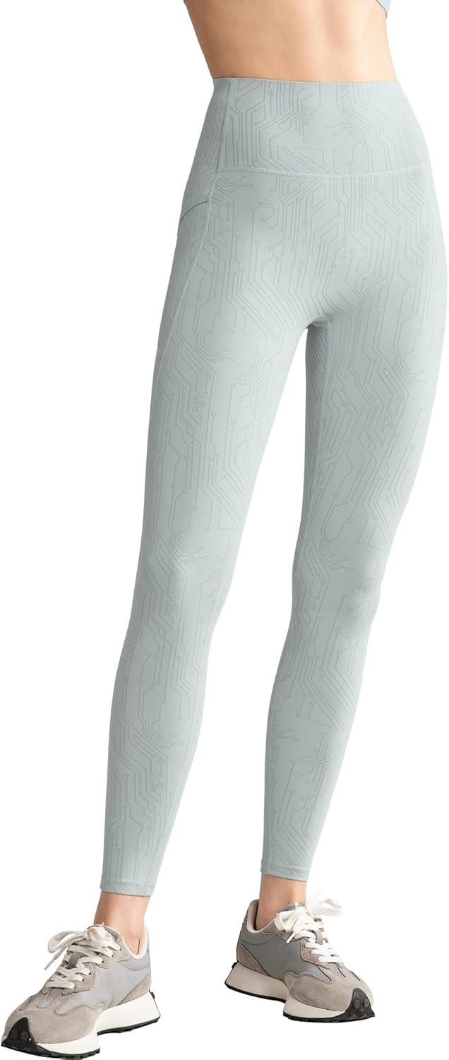 Yvette Yoga Leggings with Pockets for Women 27inch High Waisted Yoga Pants Tummy Control Buttery Soft Jacquard