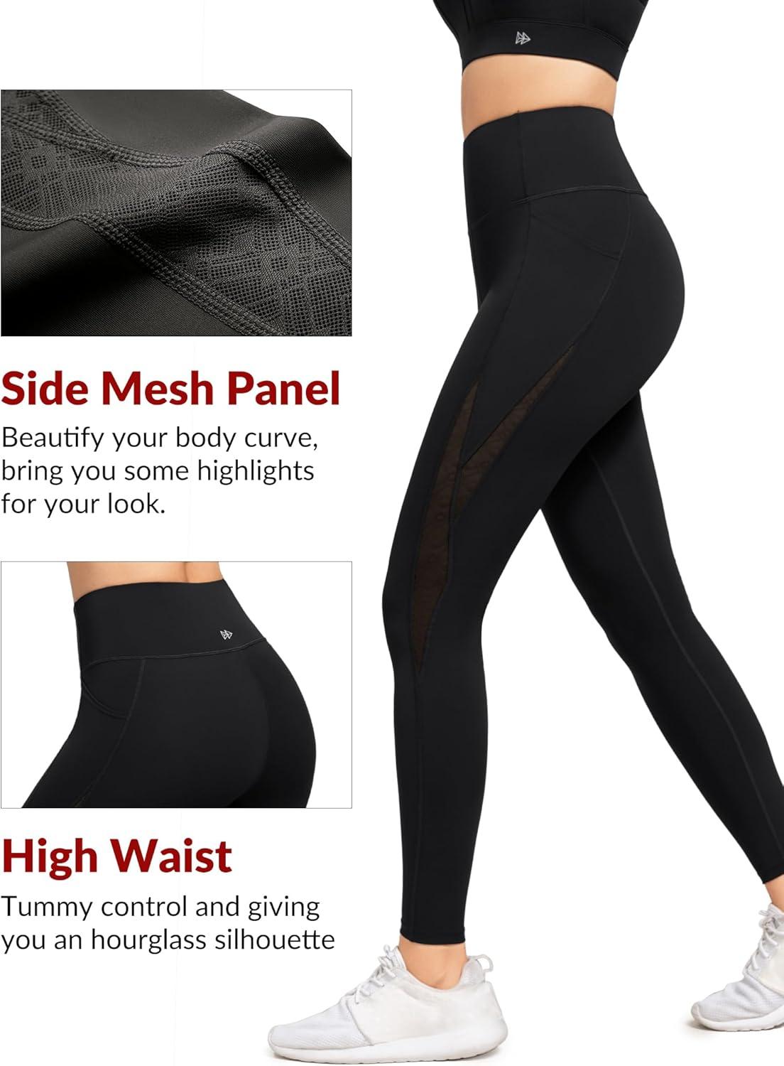 Yvette Tummy Control Leggings with Pockets for Women High Waisted Buttery Soft for Gym Yoga Workout Running