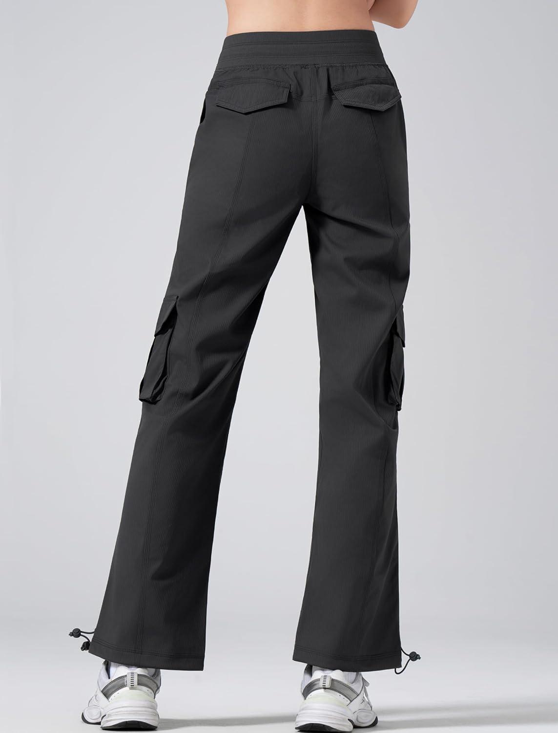 Yvette Cargo Pants for Women High Waisted Quick Dry Lightweight Hiking Casual Pants with Pockets(Grey)