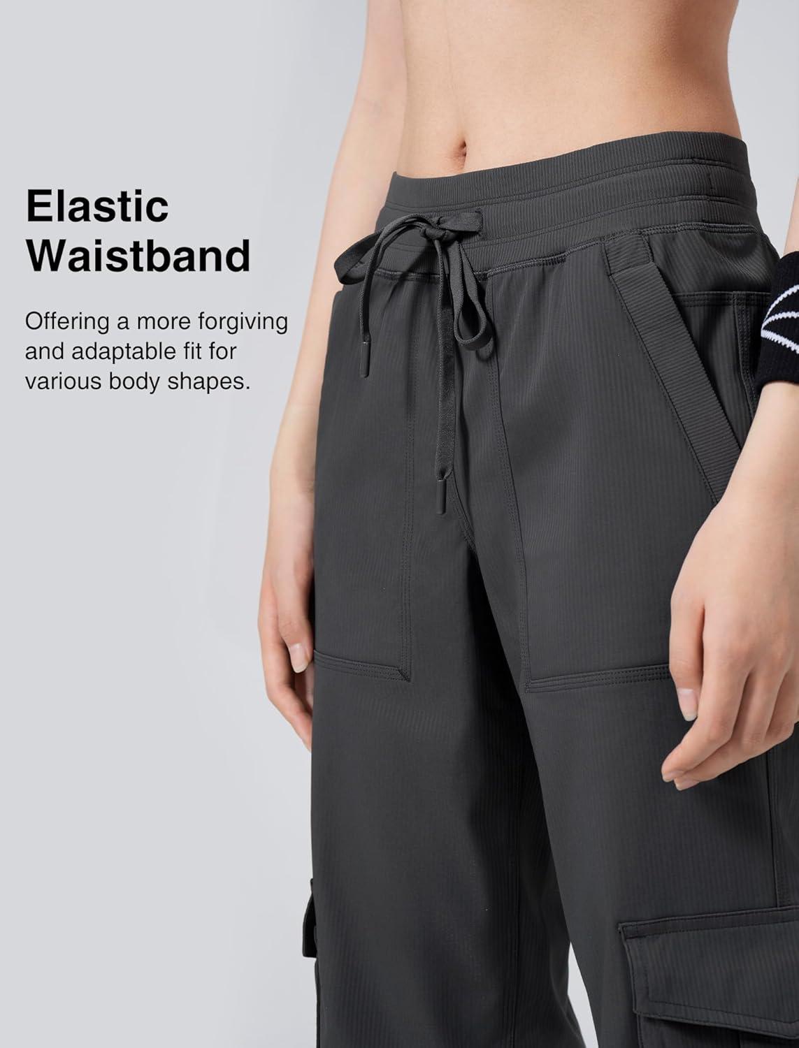 Yvette Cargo Pants for Women High Waisted Quick Dry Lightweight Hiking Casual Pants with Pockets(Grey)