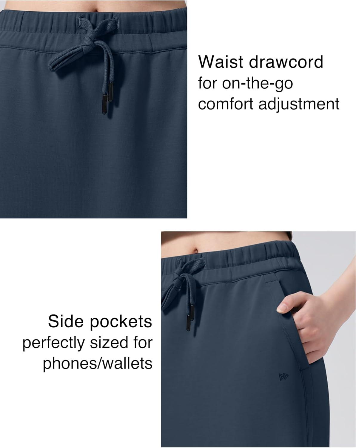 Yvette Women’s Midi Length Athletic Skirts High Waist Tennis Skirts for Women(Navy)