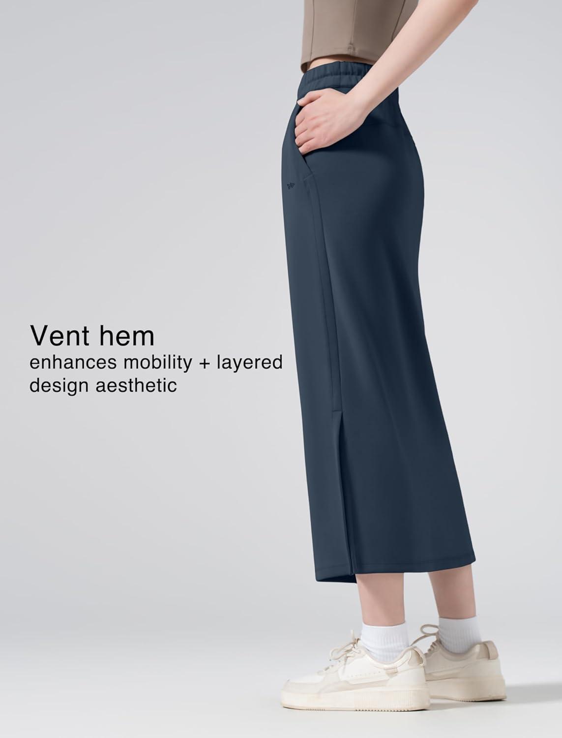Yvette Women’s Midi Length Athletic Skirts High Waist Tennis Skirts for Women(Navy)