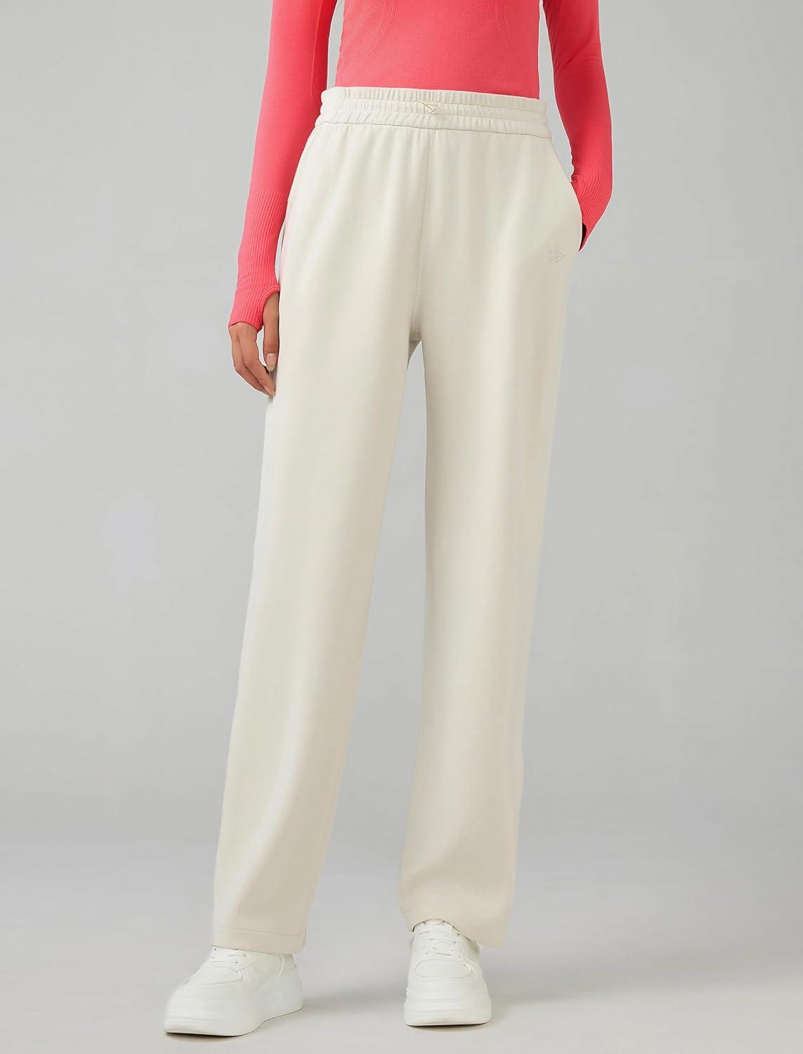 Yvette Sweatpants for Women High Waist Athletic Casual Pants with Pockets(White)