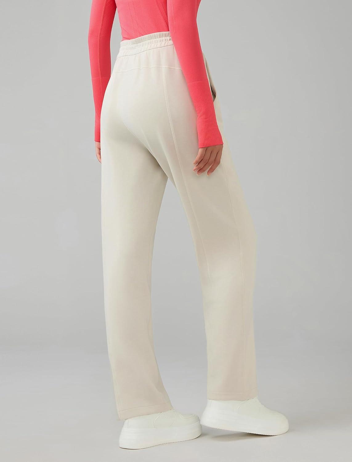 Yvette Sweatpants for Women High Waist Athletic Casual Pants with Pockets(White)