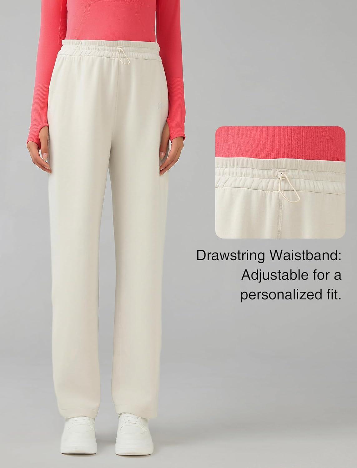 Yvette Sweatpants for Women High Waist Athletic Casual Pants with Pockets(White)