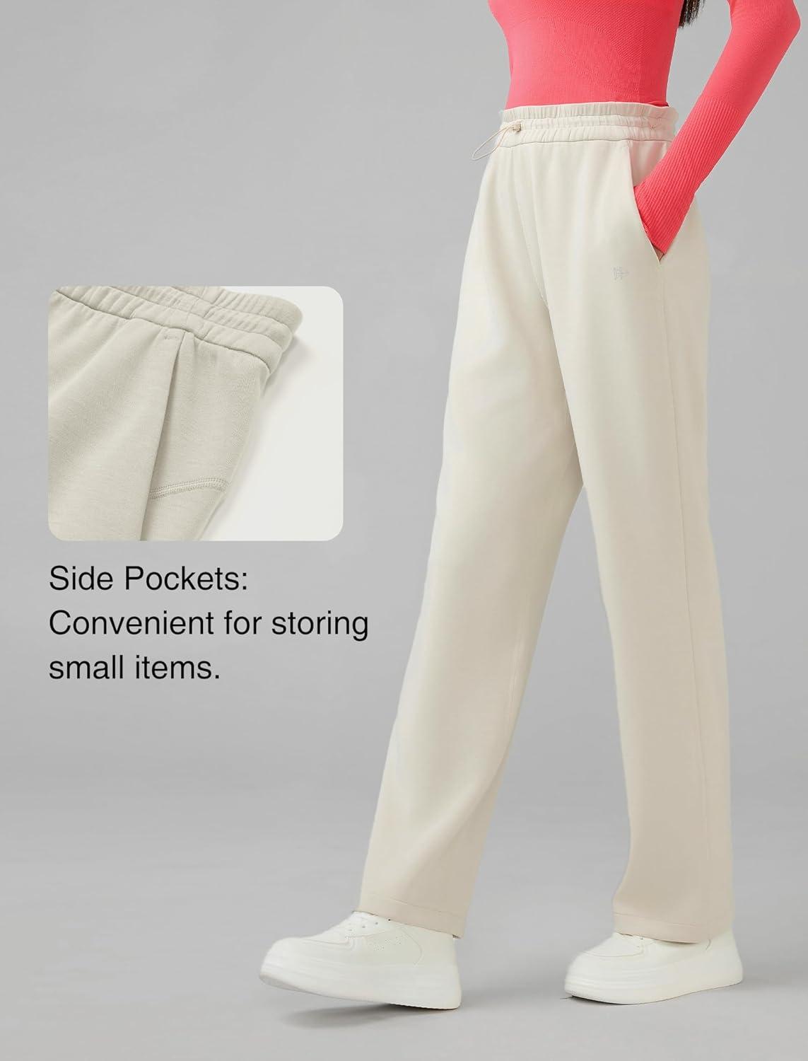 Yvette Sweatpants for Women High Waist Athletic Casual Pants with Pockets(White)