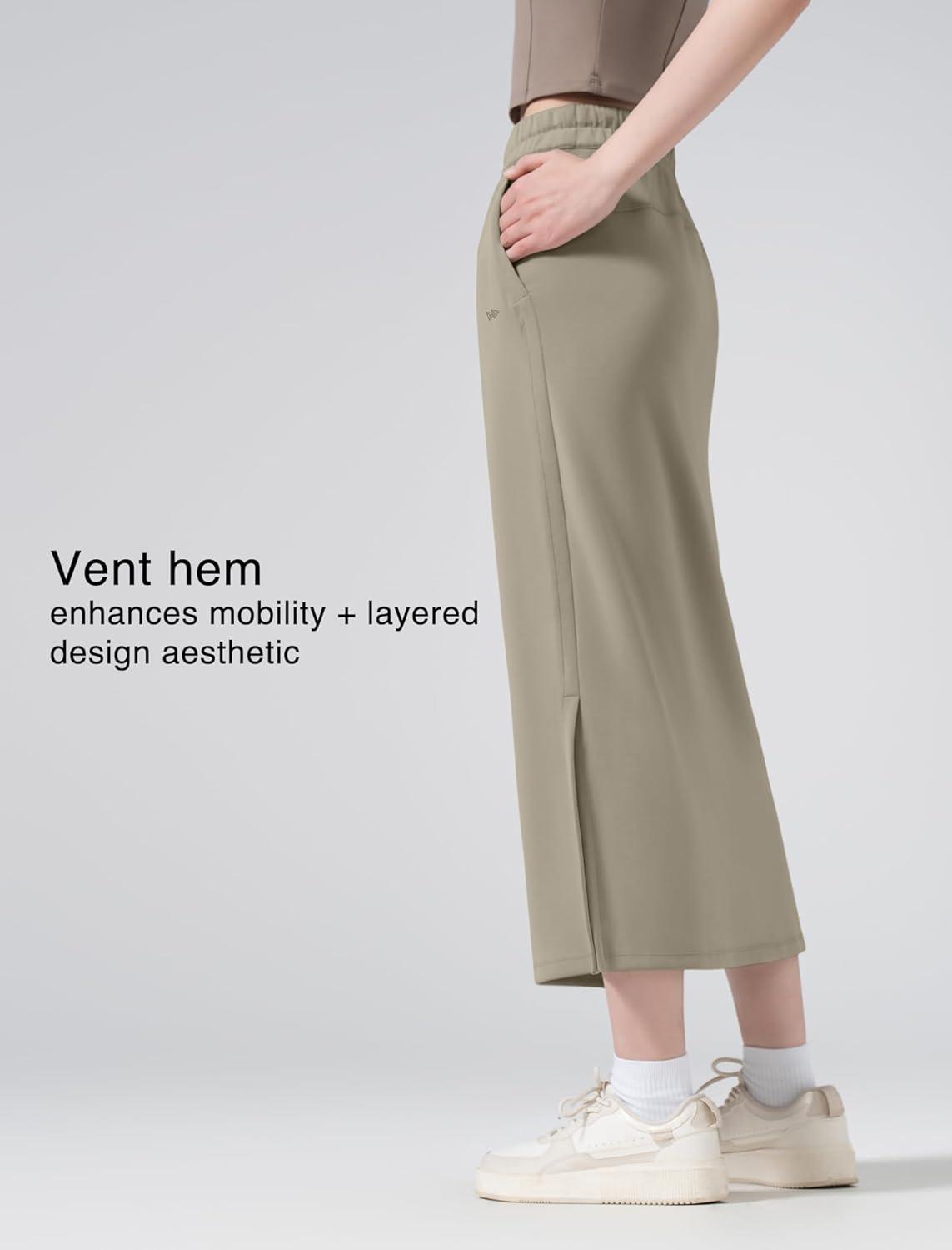 Yvette Women’s Midi Length Athletic Skirts High Waist Tennis Skirts for Women(Oak)