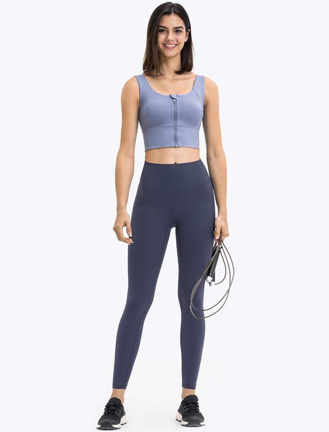 Yvette Athletic Leggings for Women High Waist Tummy Control Workout Tights(Blue)
