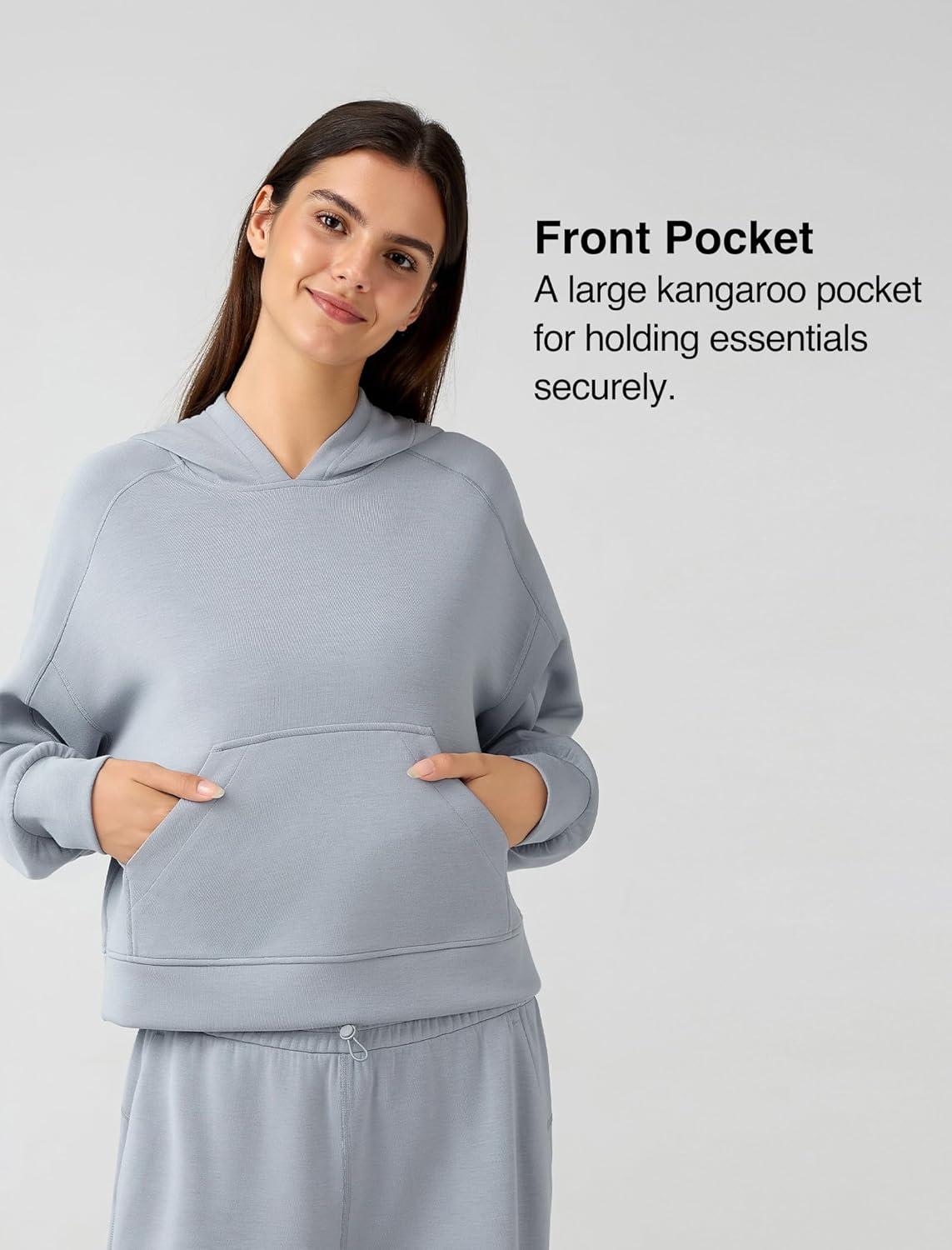Yvette Women’s Hoodies Sweatshirts Pullover Comfy Long Sleeve Tops with Pockets Winter Fall Fashion Outfits Clothes(Grey)