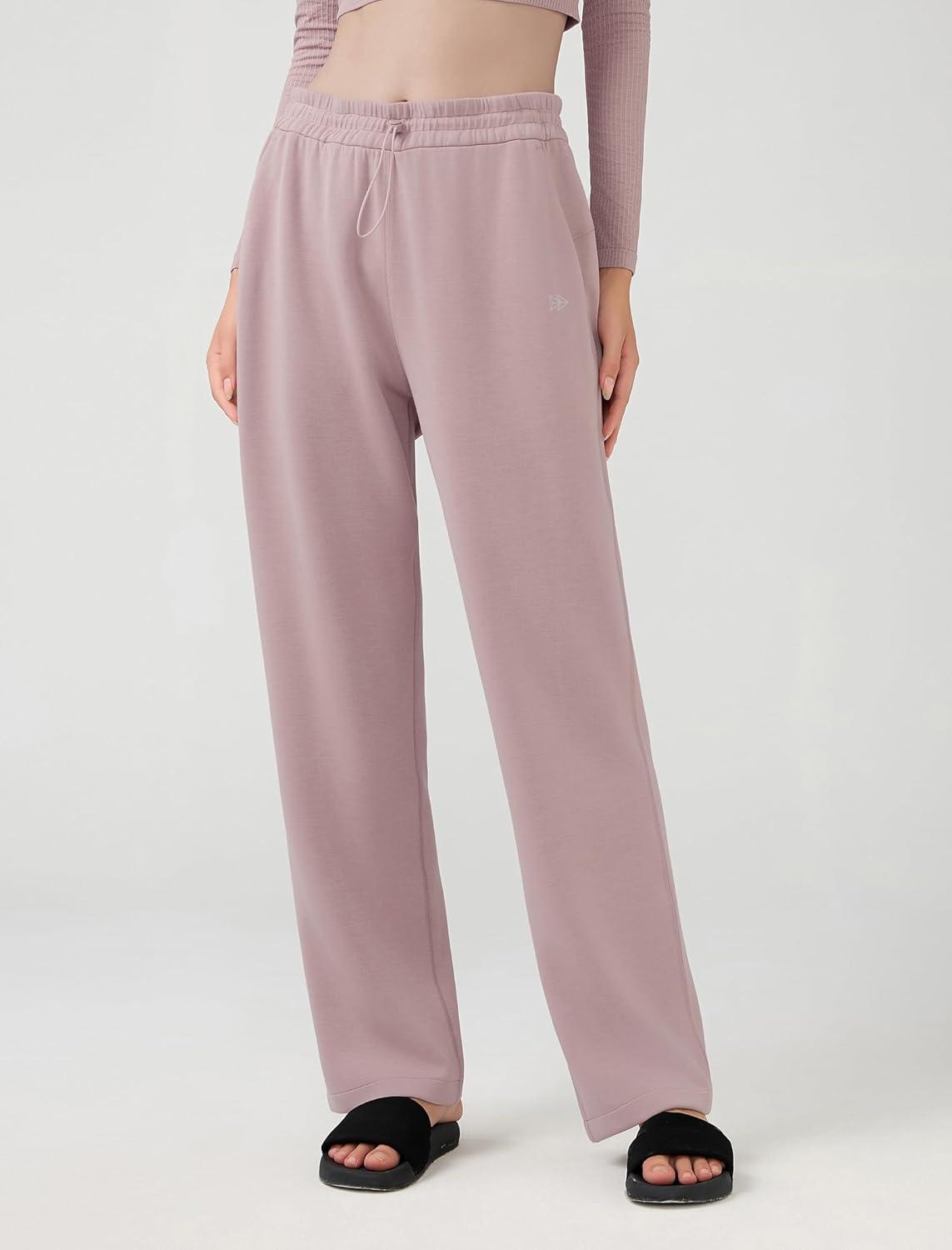 Yvette Sweatpants for Women High Waist Athletic Casual Pants with Pockets(Rose)