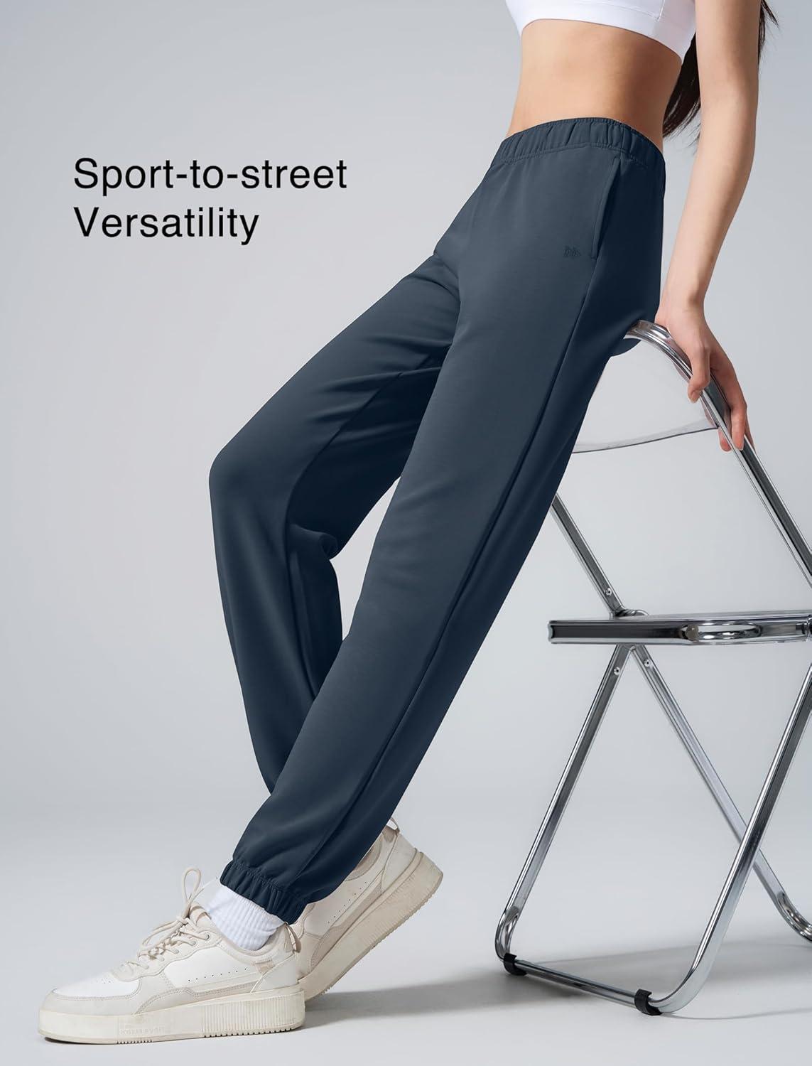 Yvette Women’s Joggers High Waisted Sweatpants Athletic Pants with Pockets(Navy)