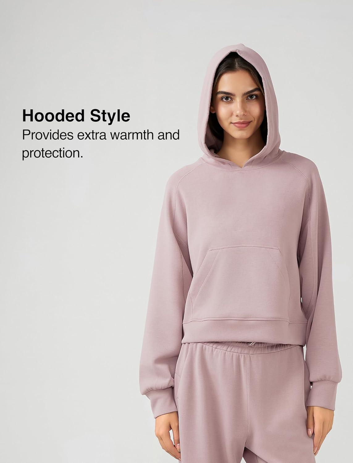 Yvette Women’s Hoodies Sweatshirts Pullover Comfy Long Sleeve Tops with Pockets Winter Fall Fashion Outfits Clothes(Pink)