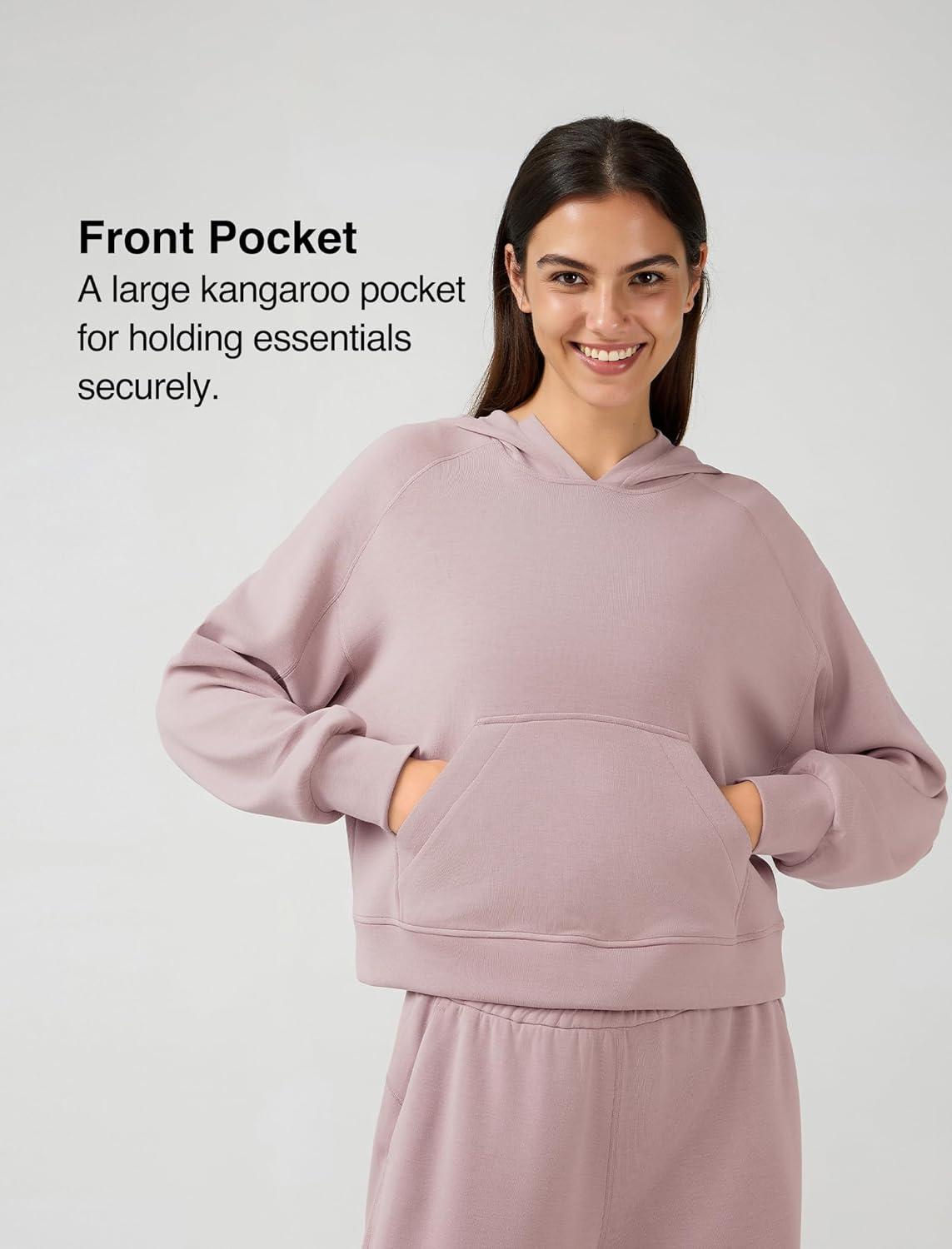 Yvette Women’s Hoodies Sweatshirts Pullover Comfy Long Sleeve Tops with Pockets Winter Fall Fashion Outfits Clothes(Pink)