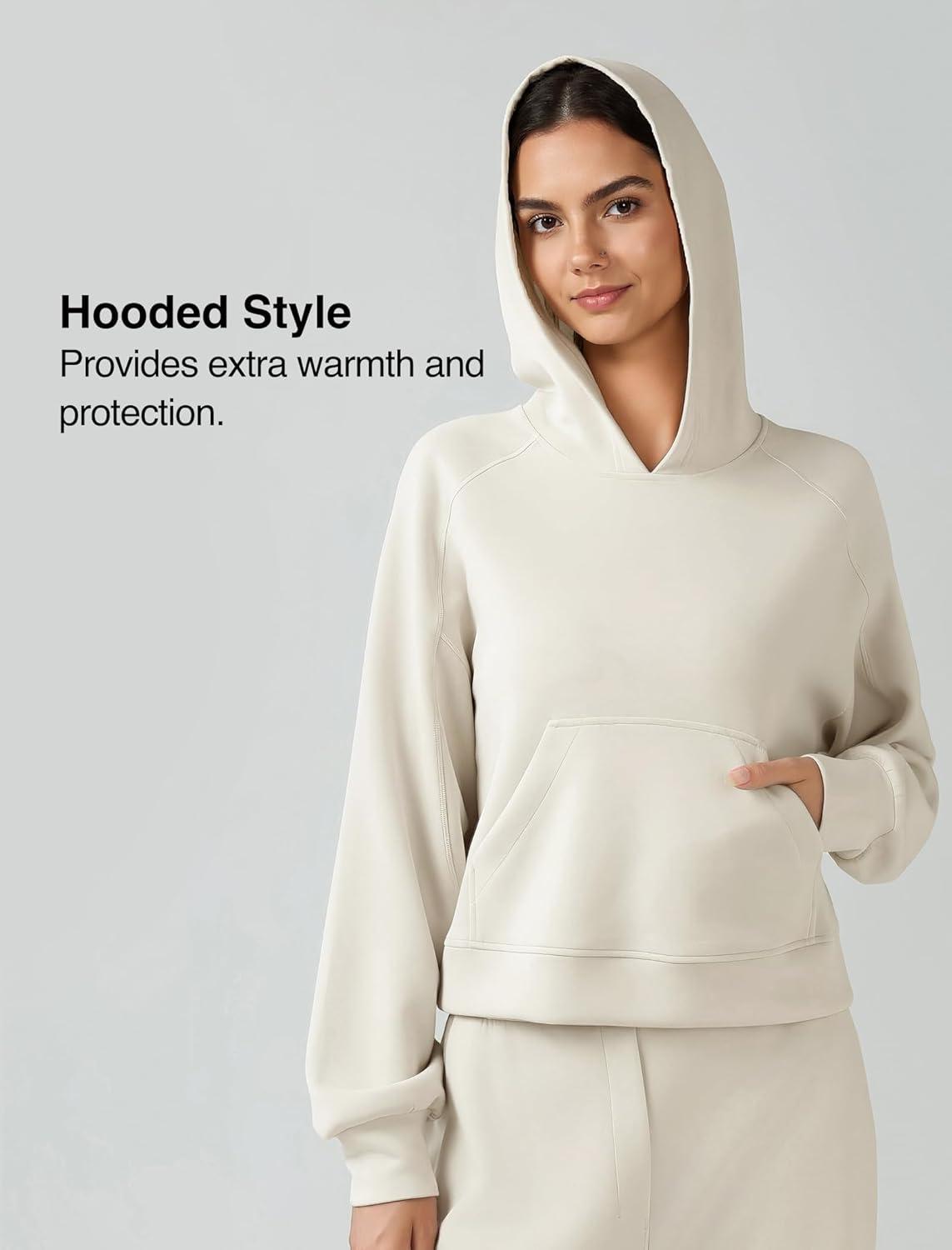 Yvette Women’s Hoodies Sweatshirts Pullover Comfy Long Sleeve Tops with Pockets Winter Fall Fashion Outfits Clothes(White)