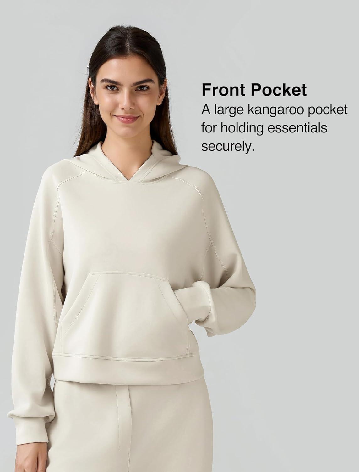 Yvette Women’s Hoodies Sweatshirts Pullover Comfy Long Sleeve Tops with Pockets Winter Fall Fashion Outfits Clothes(White)
