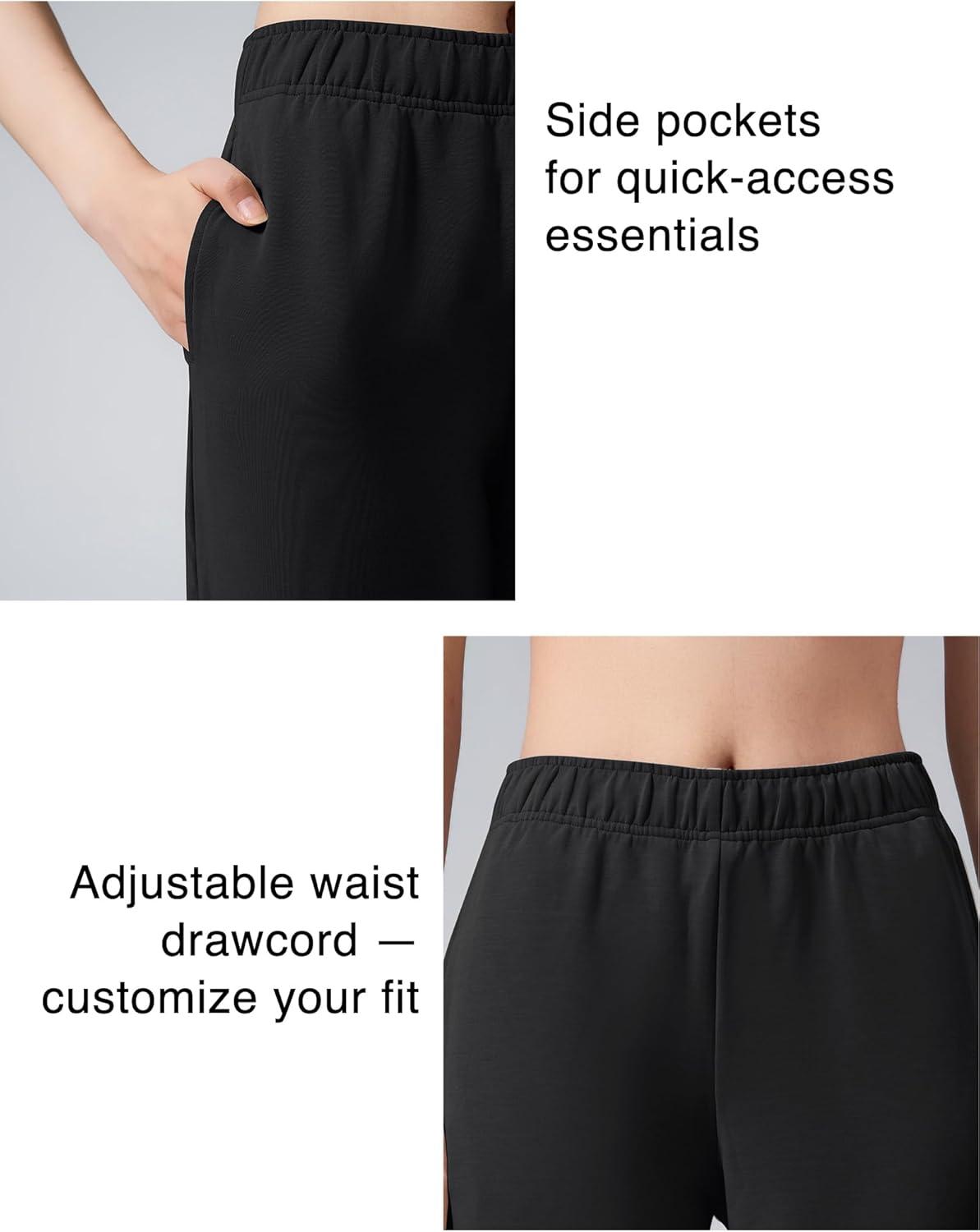 Yvette Women’s Joggers High Waisted Sweatpants Athletic Pants with Pockets(Black)