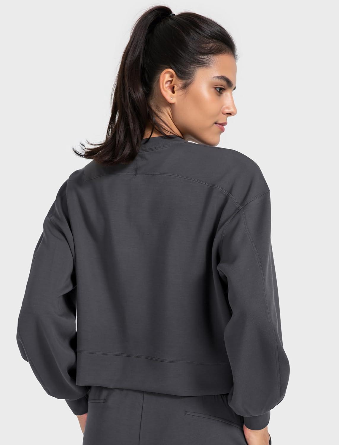 Yvette Women’s Sweatshirts Crewneck Pullover Tops Long Sleeve Fall Winter Fashion Outfits Clothes Casual Tops(Grey)