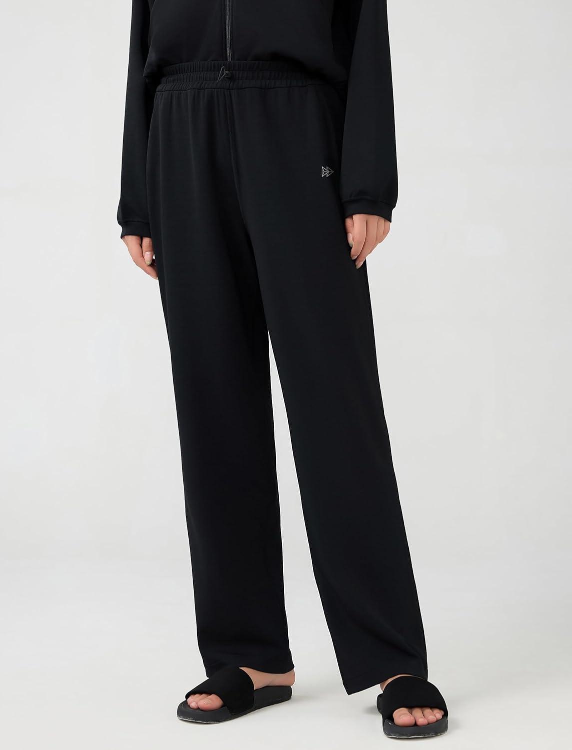 Yvette Sweatpants for Women High Waist Athletic Casual Pants with Pockets(Black)
