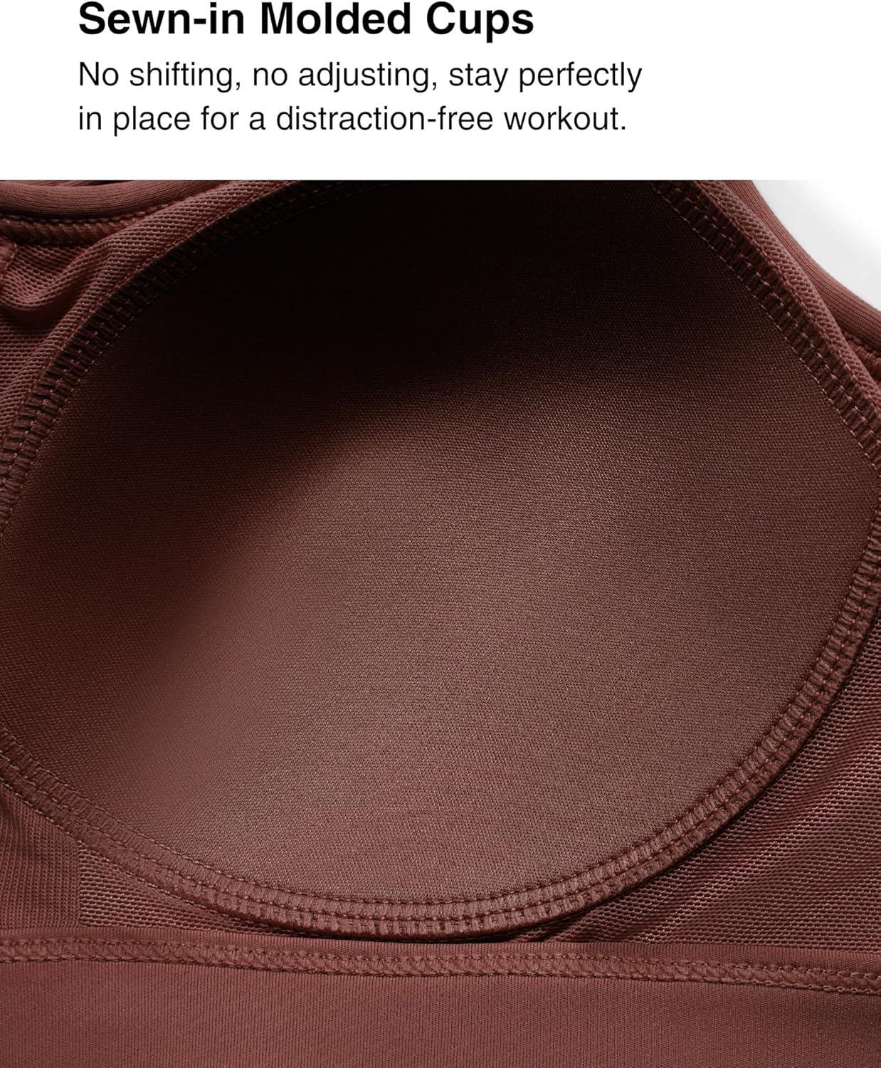 Yvette Adjustable Sports Bras for Women High Impact Support – Zip Front Sports Bra Plus Size Wireless for Running Workout(Brick Red)