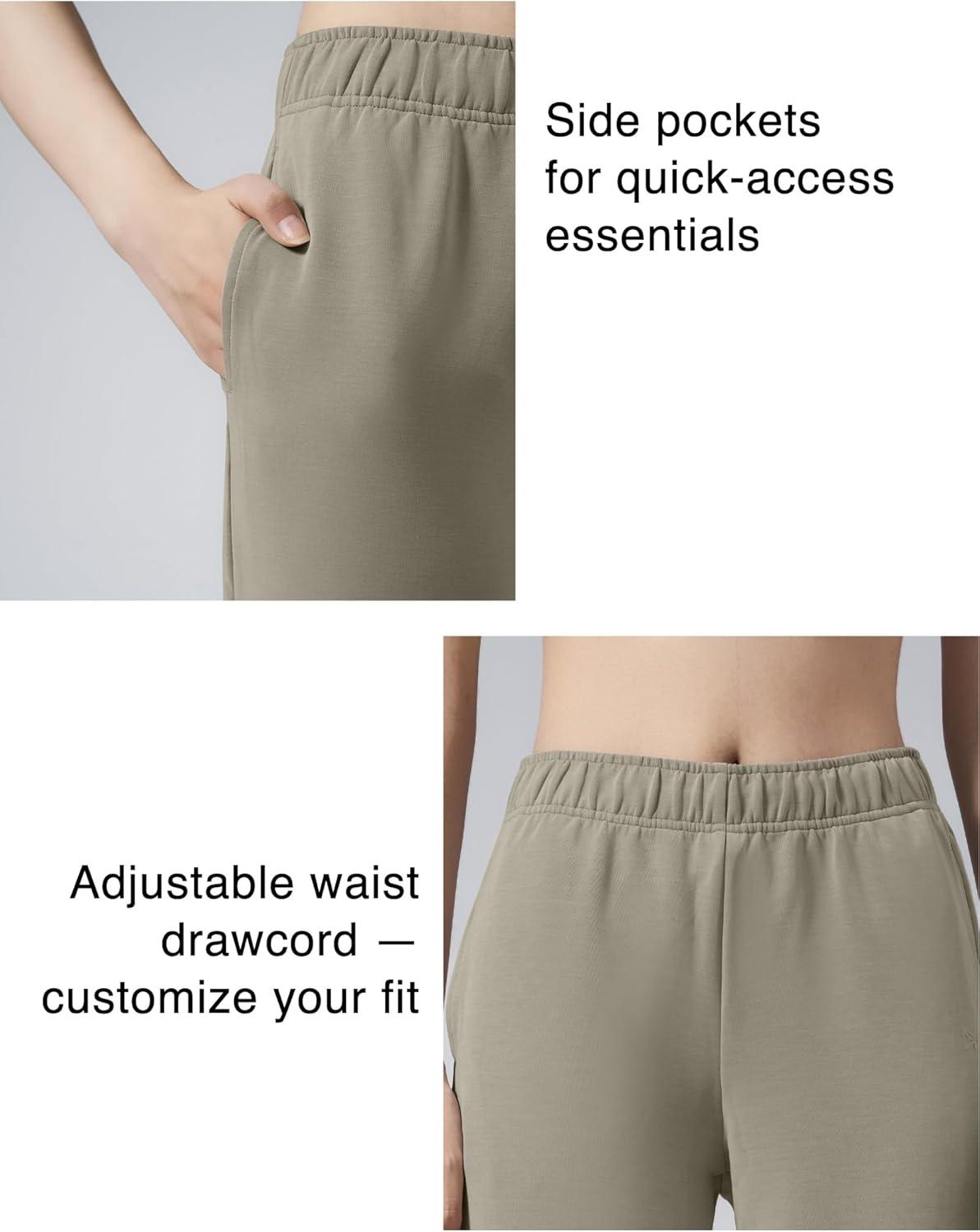 Yvette Women’s Joggers High Waisted Sweatpants Athletic Pants with Pockets(Oak)