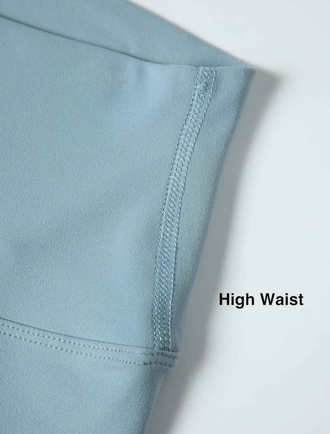 Yvette Athletic Leggings for Women High Waist Tummy Control Workout Tights(Ice Blue)