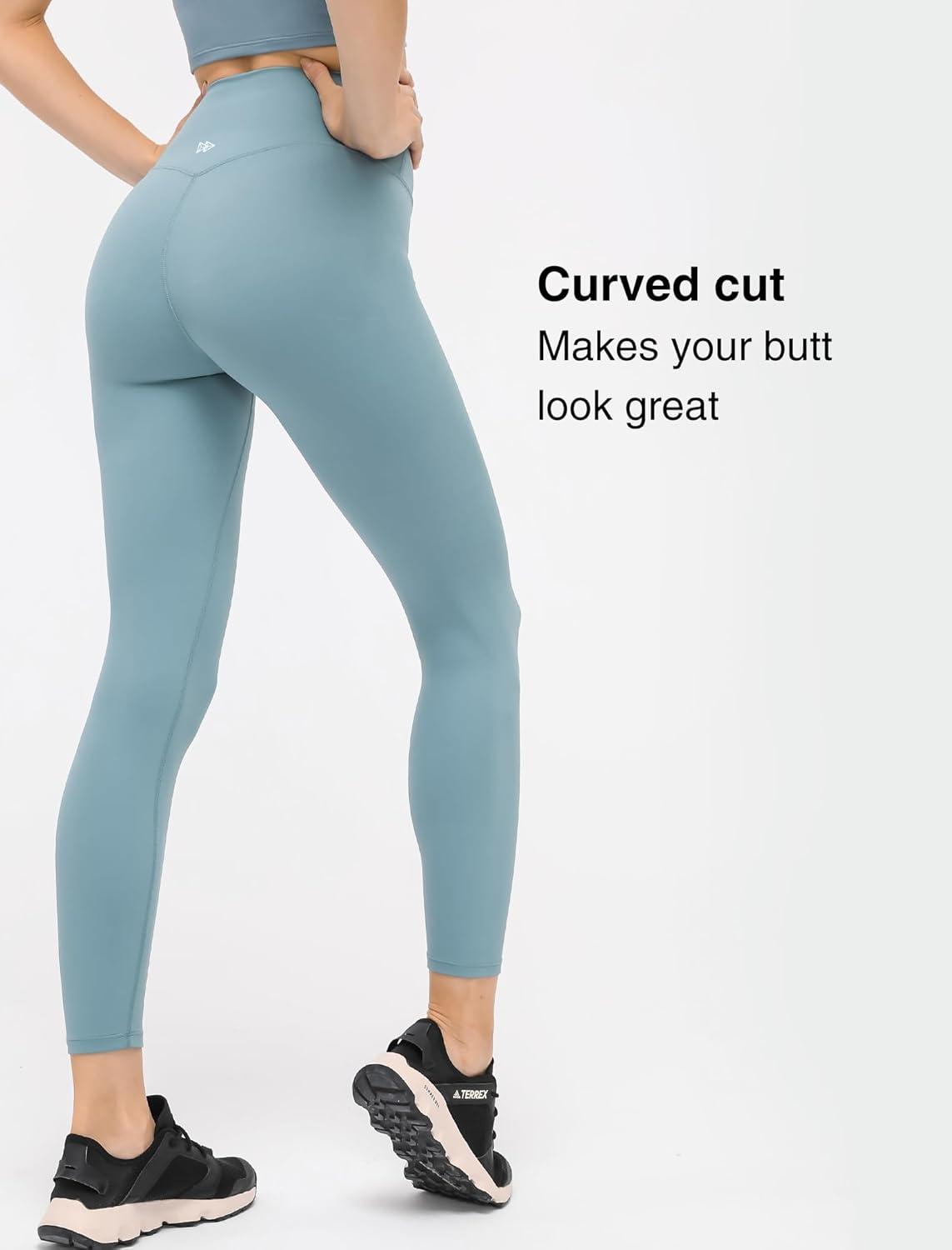 Yvette Athletic Leggings for Women High Waist Tummy Control Workout Tights(Ice Blue)