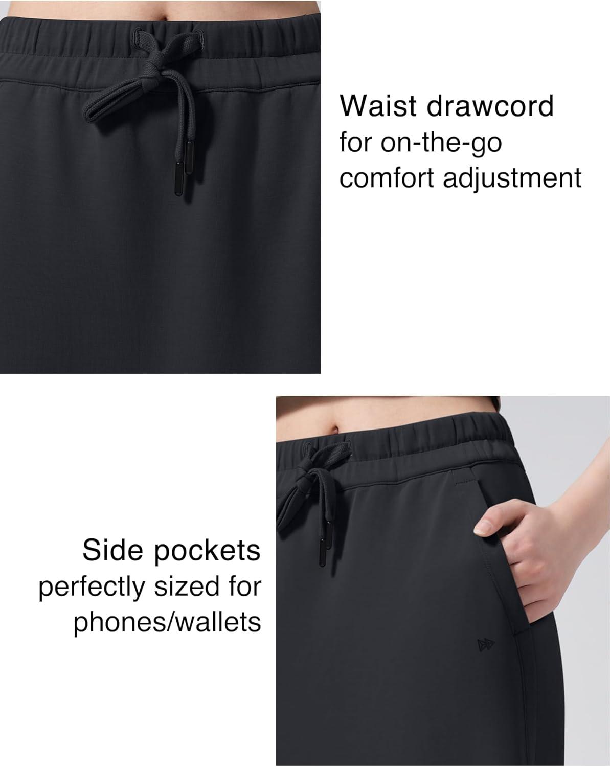 Yvette Women’s Midi Length Athletic Skirts High Waist Tennis Skirts for Women(Black)