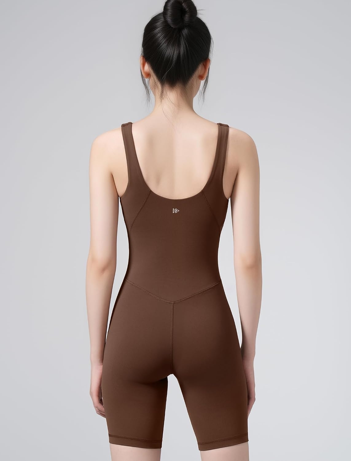 Yvette Women’s Shapewear Jumpsuits Built in Bra Tummy Control Bodycon Bodysuits Yoga Workout Rompers Shorts(Coffee)