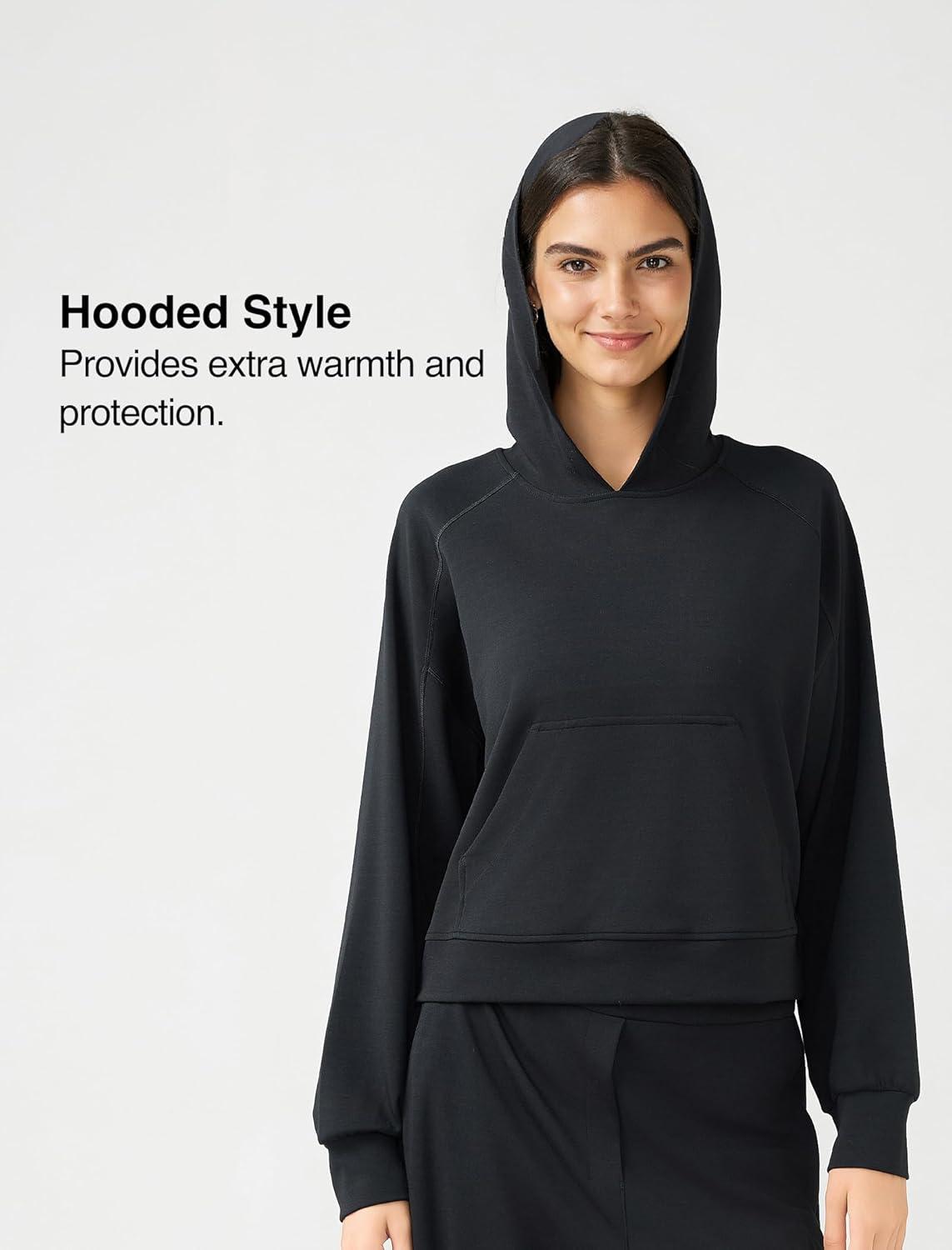 Yvette Women’s Hoodies Sweatshirts Pullover Comfy Long Sleeve Tops with Pockets Winter Fall Fashion Outfits Clothes(Black)