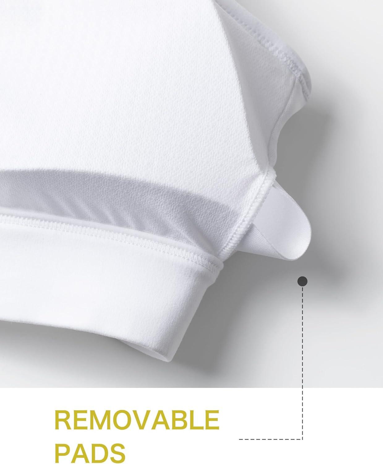 Yvette Lightweight Crisscross Back Sports Bra for Women, Breathable Yoga Tank Top with Removable Pads for Workout & Fitness(White)