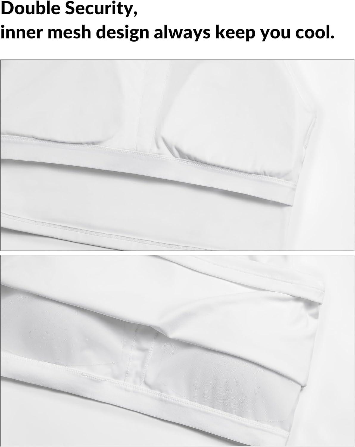 Yvette Longline Yoga Bras Gym Top for Women Sports Bra Racerback Workout with Removable Pads(White)