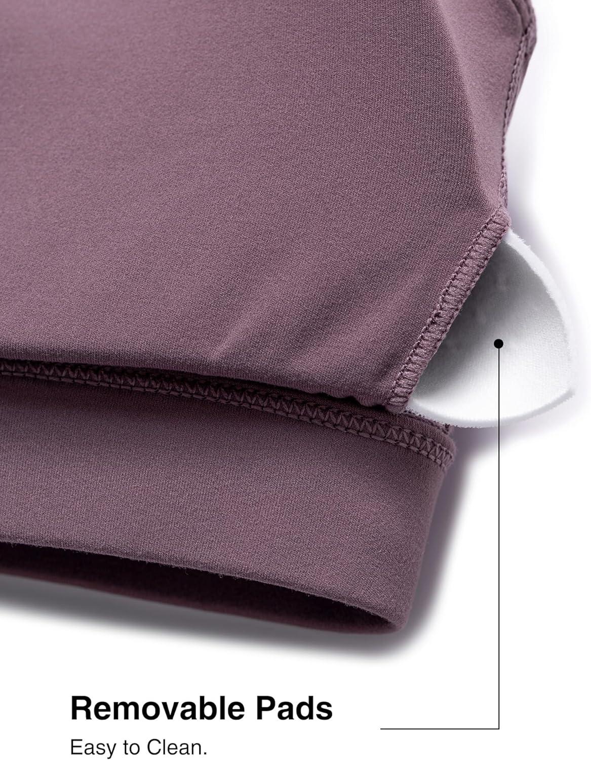 Yvette Yoga Sports Bras for Women Light Support Sexy Criss Cross Back Bra with Removable Pad(Purple)