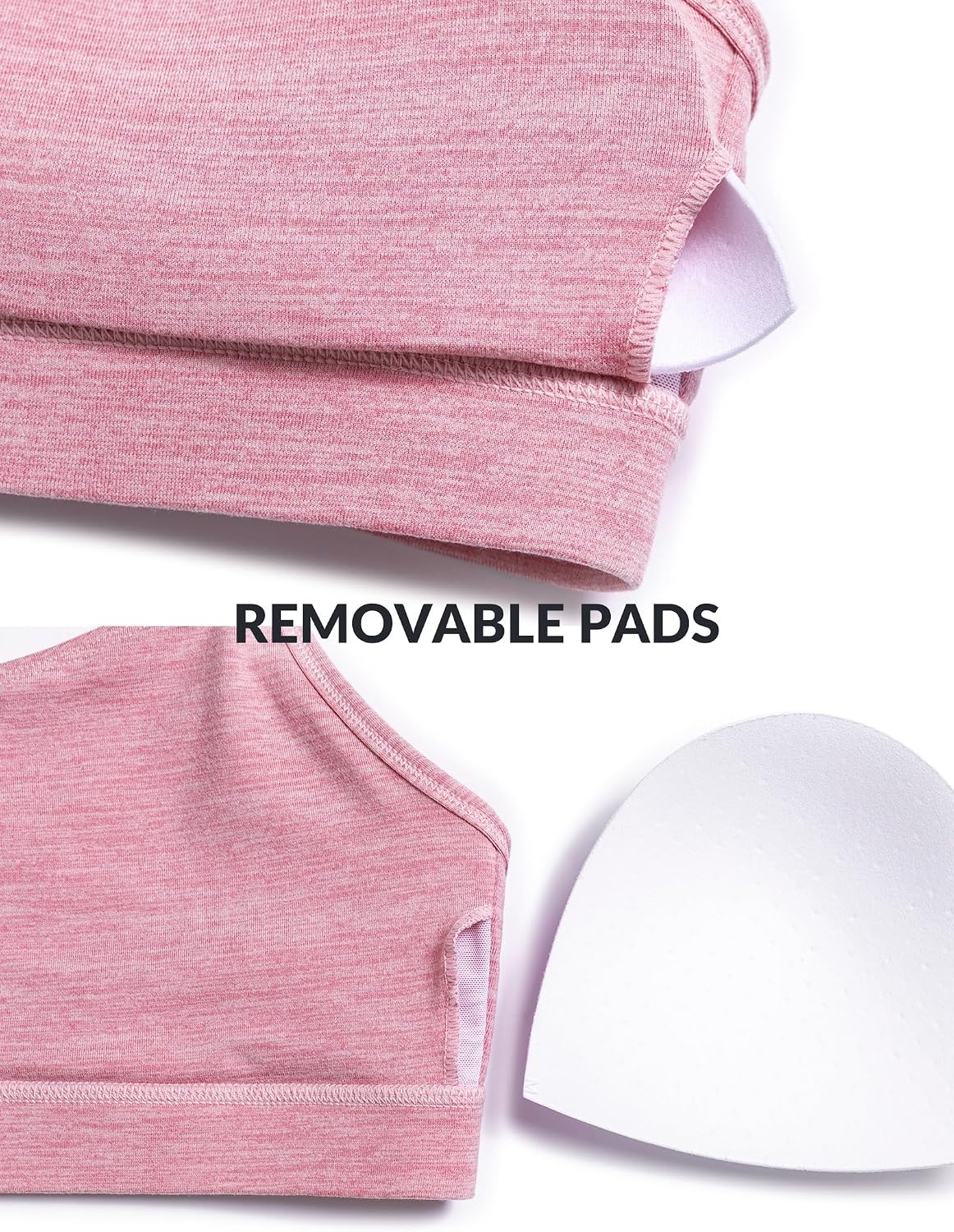 Yvette Y Back Yoga Bras for Women Low Impact Spaghetti Thin Strap Workout Top with Removable Pads