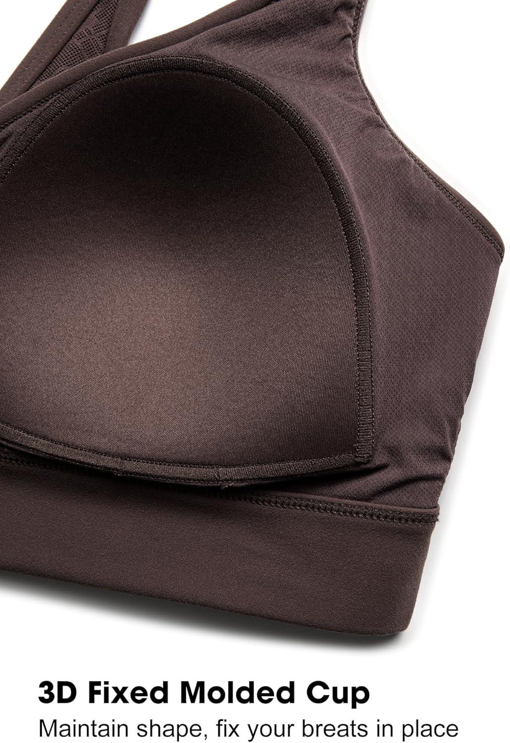 Yvette Yoga Bras Light Support for Women Low Impact Spaghetti Strap Mesh Splicing Style for Yoga Pilates Walking Daily(Wine Red)