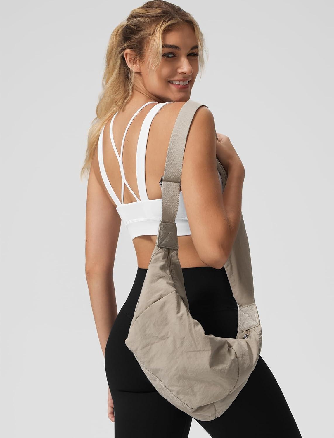 Yvette V-Neck Yoga Bra with Fixed Cups Cross-Back Design Sports Bras Workout Crop Top for Women(White)