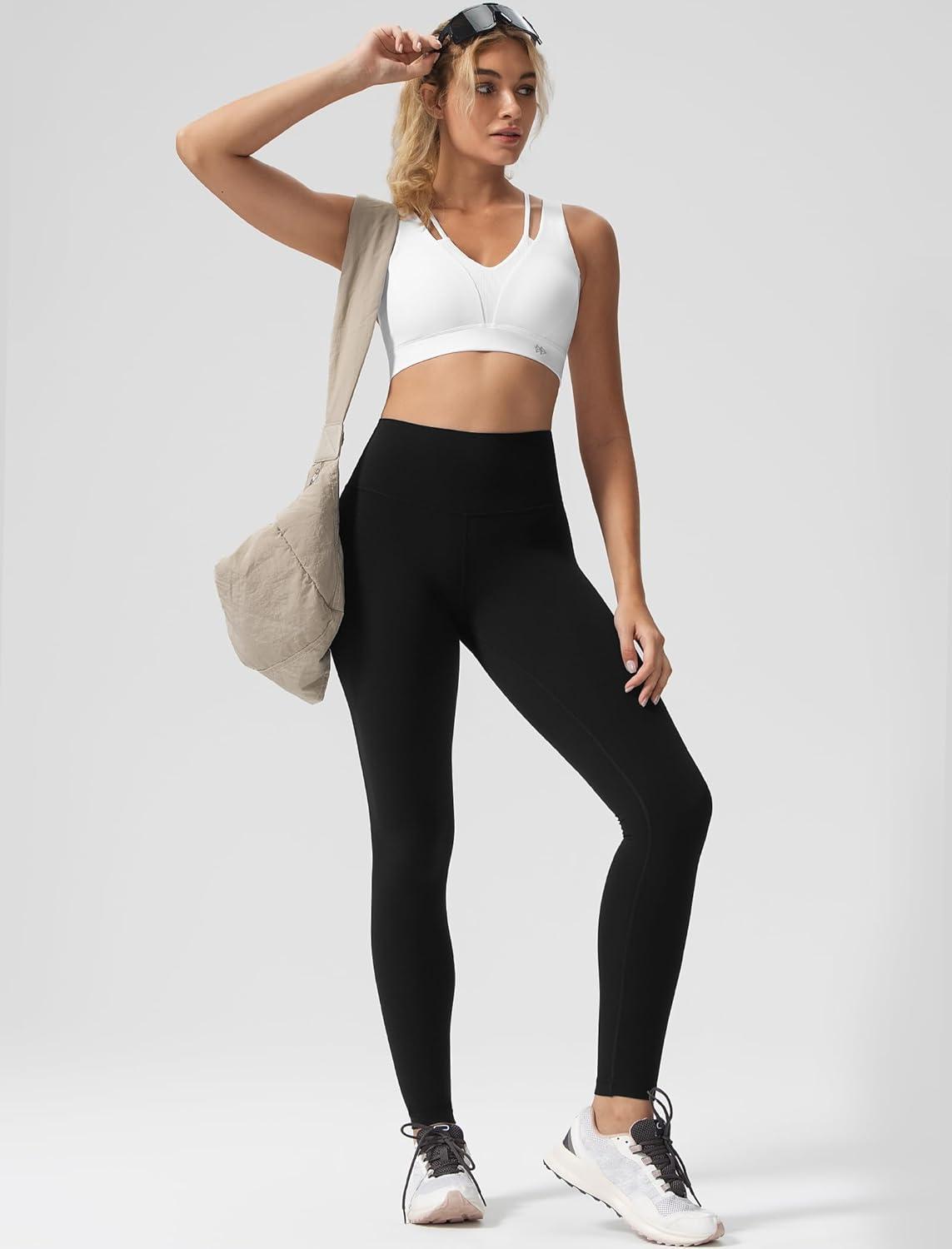 Yvette V-Neck Yoga Bra with Fixed Cups Cross-Back Design Sports Bras Workout Crop Top for Women(White)