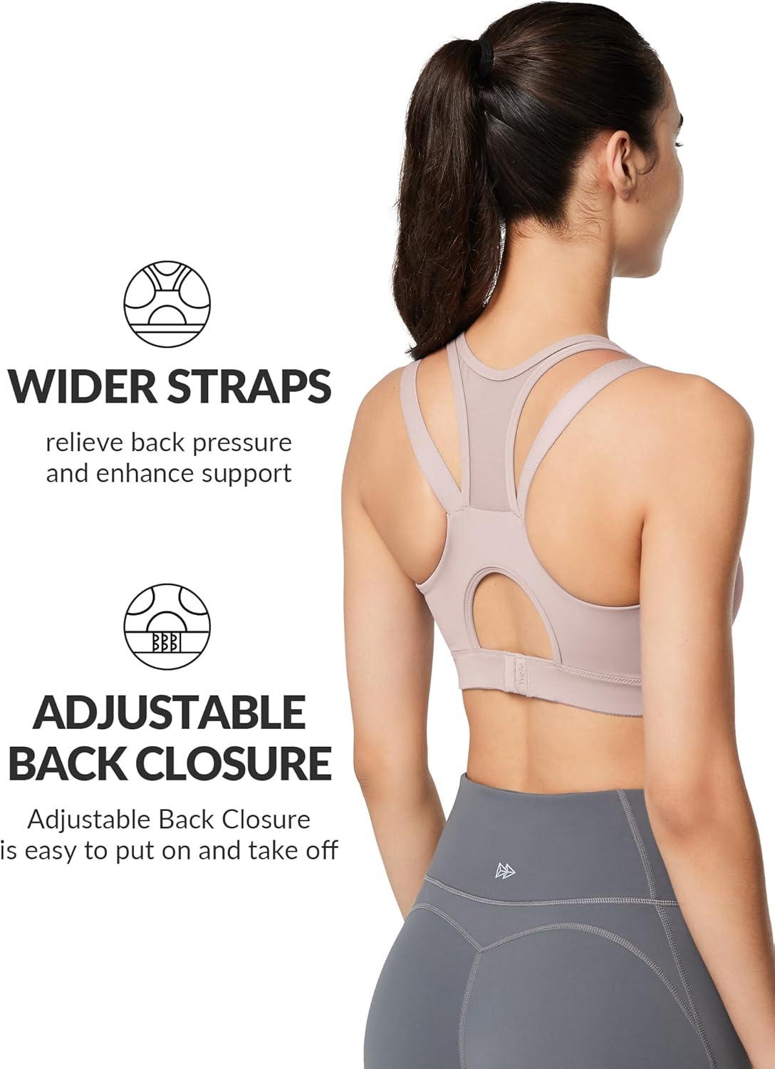 Yvette High Impact Women Sports Bra Front Closure Double Deck Mesh Running Bra for Plus Size(Pastel Pink)
