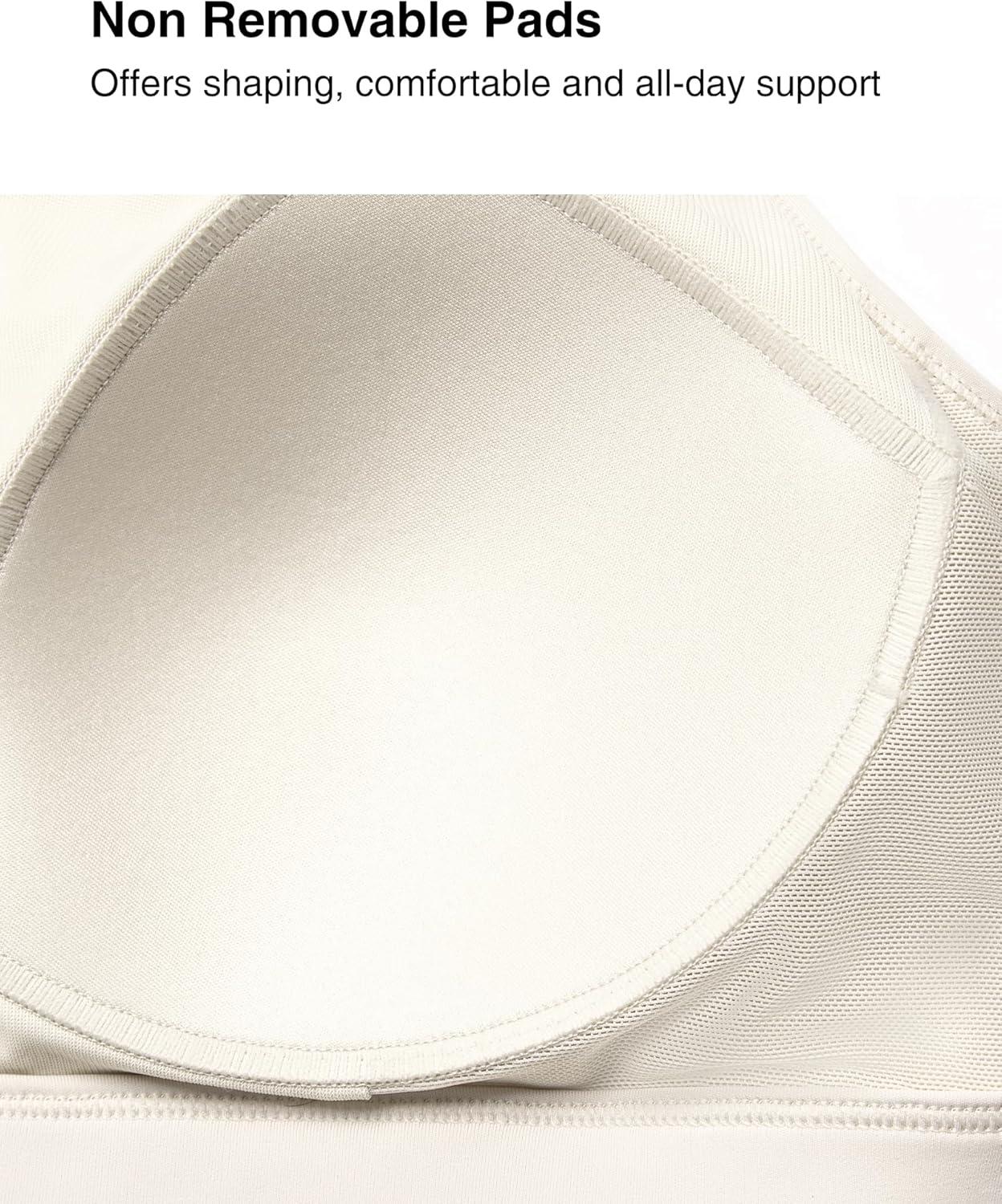 Yvette High Support Sports Bras for Women Zip Front Closure Sports Bra Plus Size Supportive Mold Cups Running Workout(Off-white)