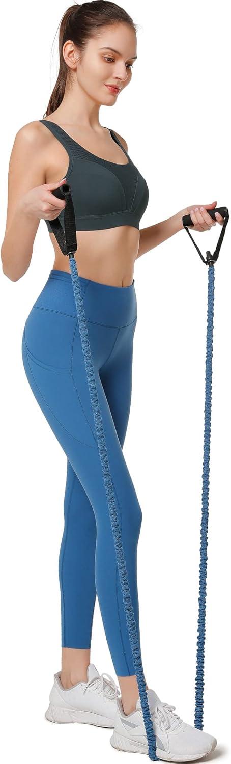 Yvette Adjustable Molded Cup Supportive Sports Bras – High Impact Wireless Bra for Large Breasts(Haze Blue)