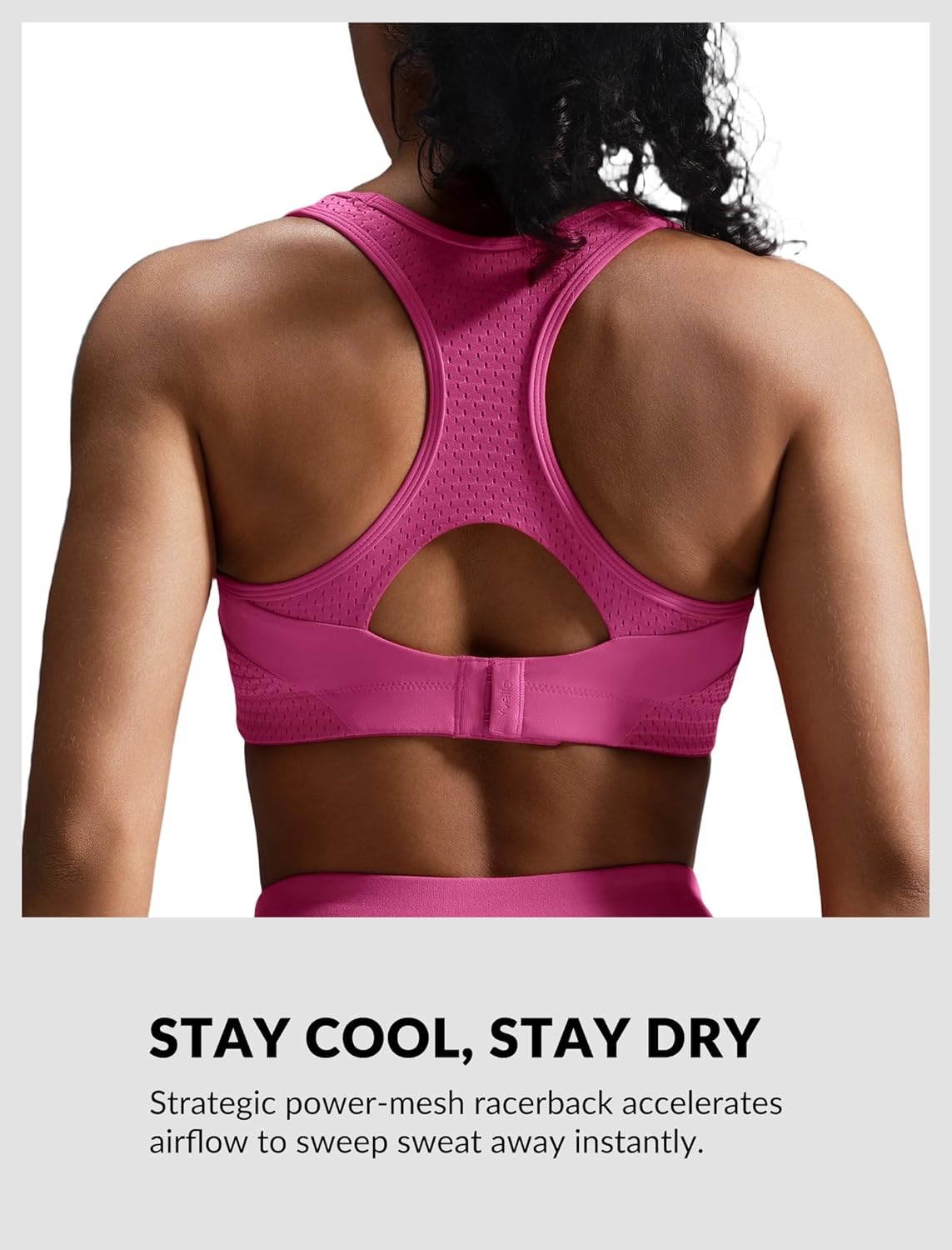 Yvette High Impact Sports Bras for Women Sewn-in Pads Racerback Workout Bra for Running HIIT Large Breast Support A-DDD Cups(Rose Red)