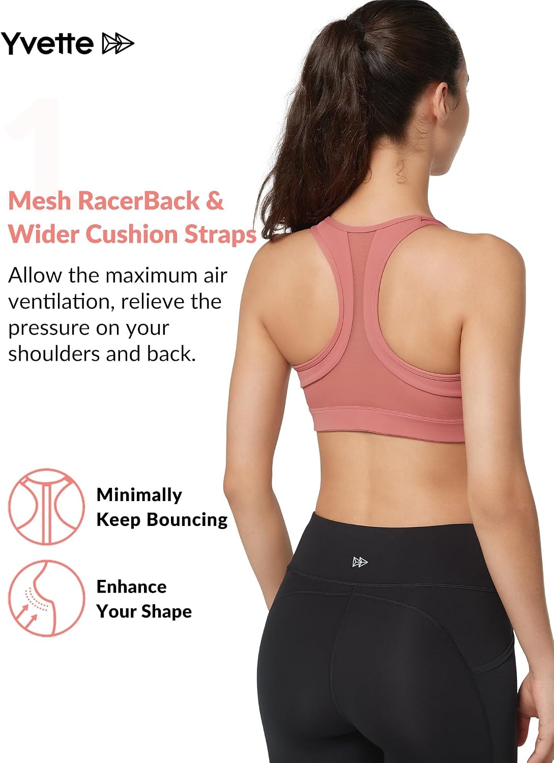 Yvette Zip Front Sports Bra High Impact Running | Secure Locking Zipper,Fixed Non-Slip Pads,Breathable,Wireless Comfort,Full Coverage,Plus Size Friendly,Gym Workout,Fitness(Rose Red)
