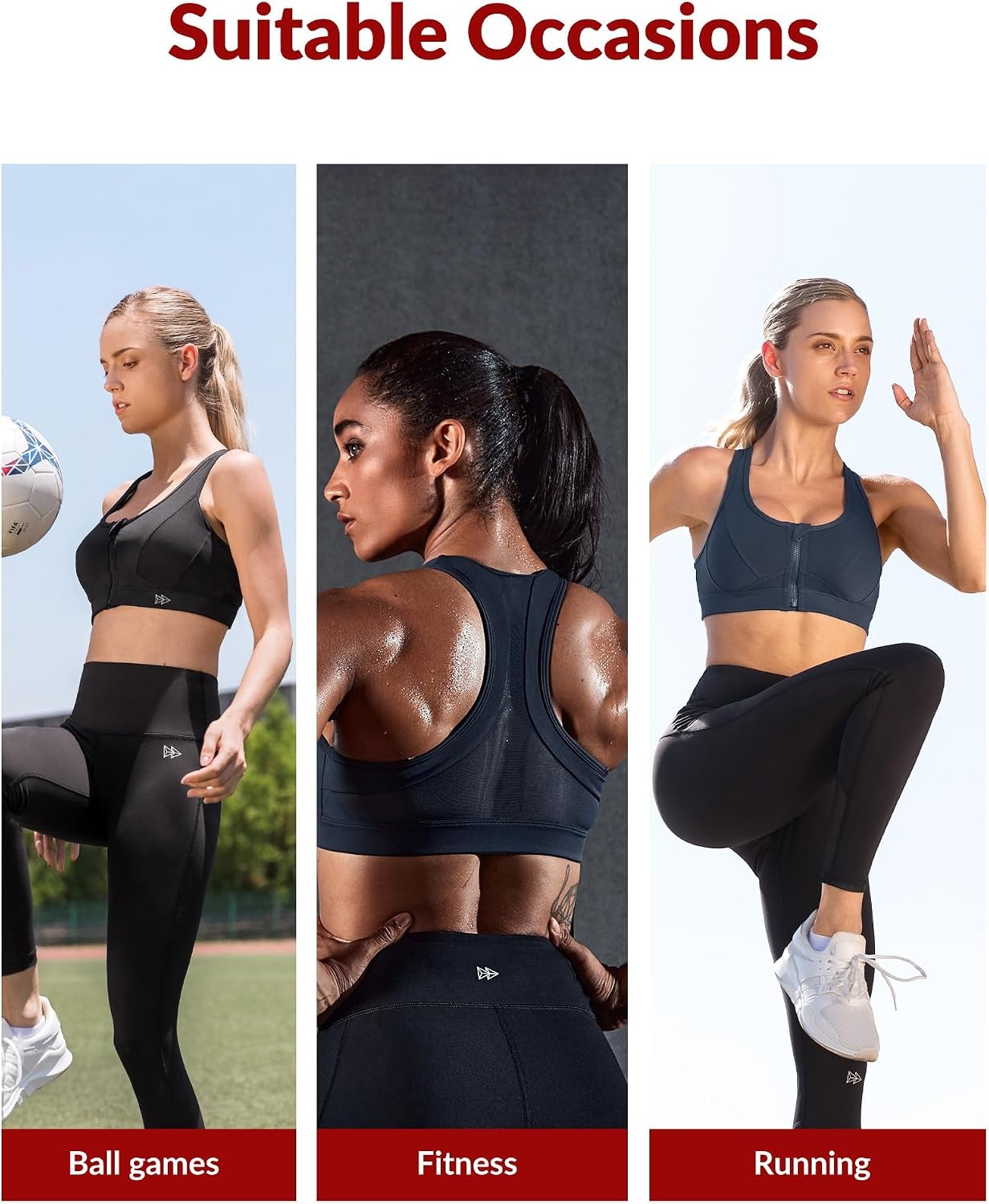 Yvette Zip Front Sports Bra High Impact Running | Secure Locking Zipper,Fixed Non-Slip Pads,Breathable,Wireless Comfort,Full Coverage,Plus Size Friendly,Gym Workout,Fitness(Rouge Pink)